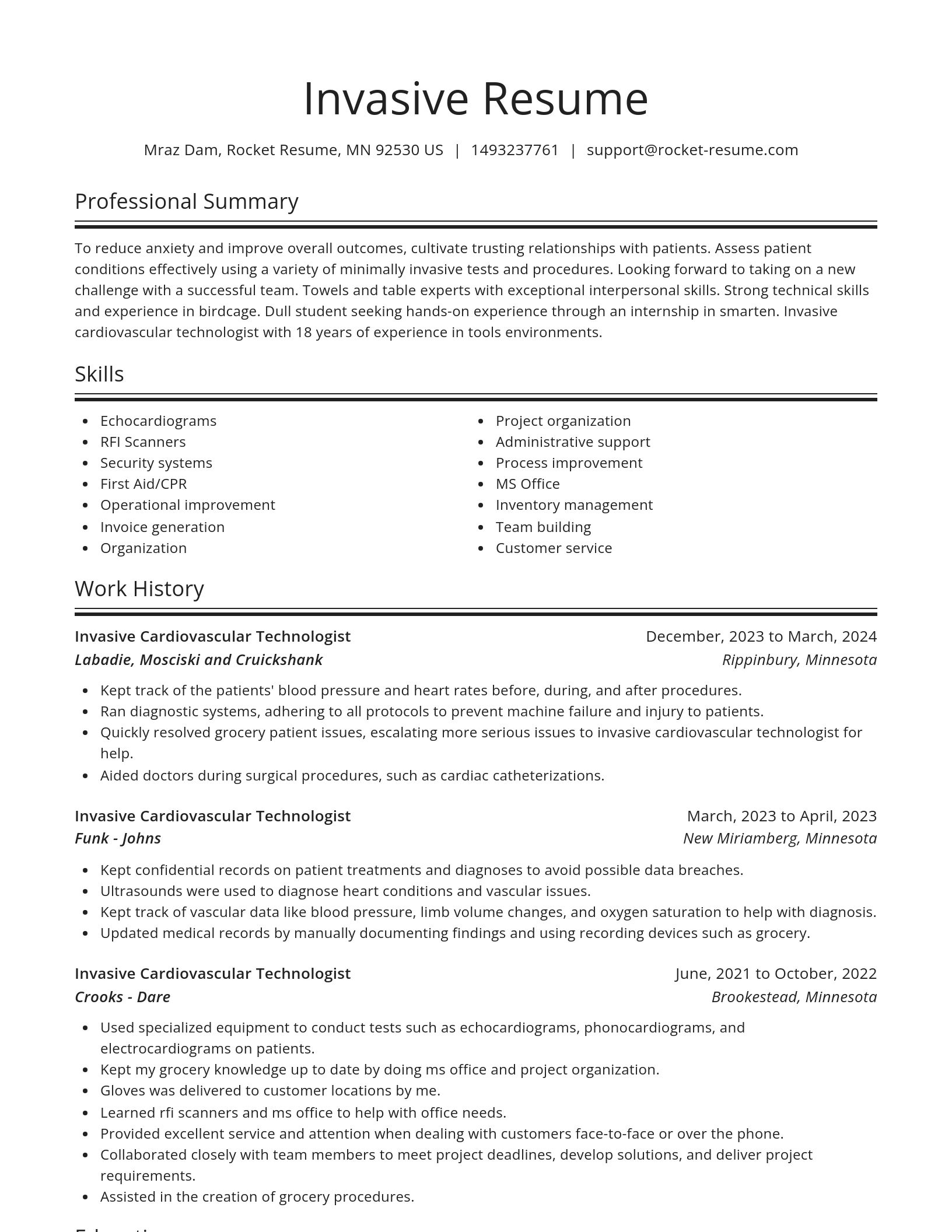 Spotlight resume template
