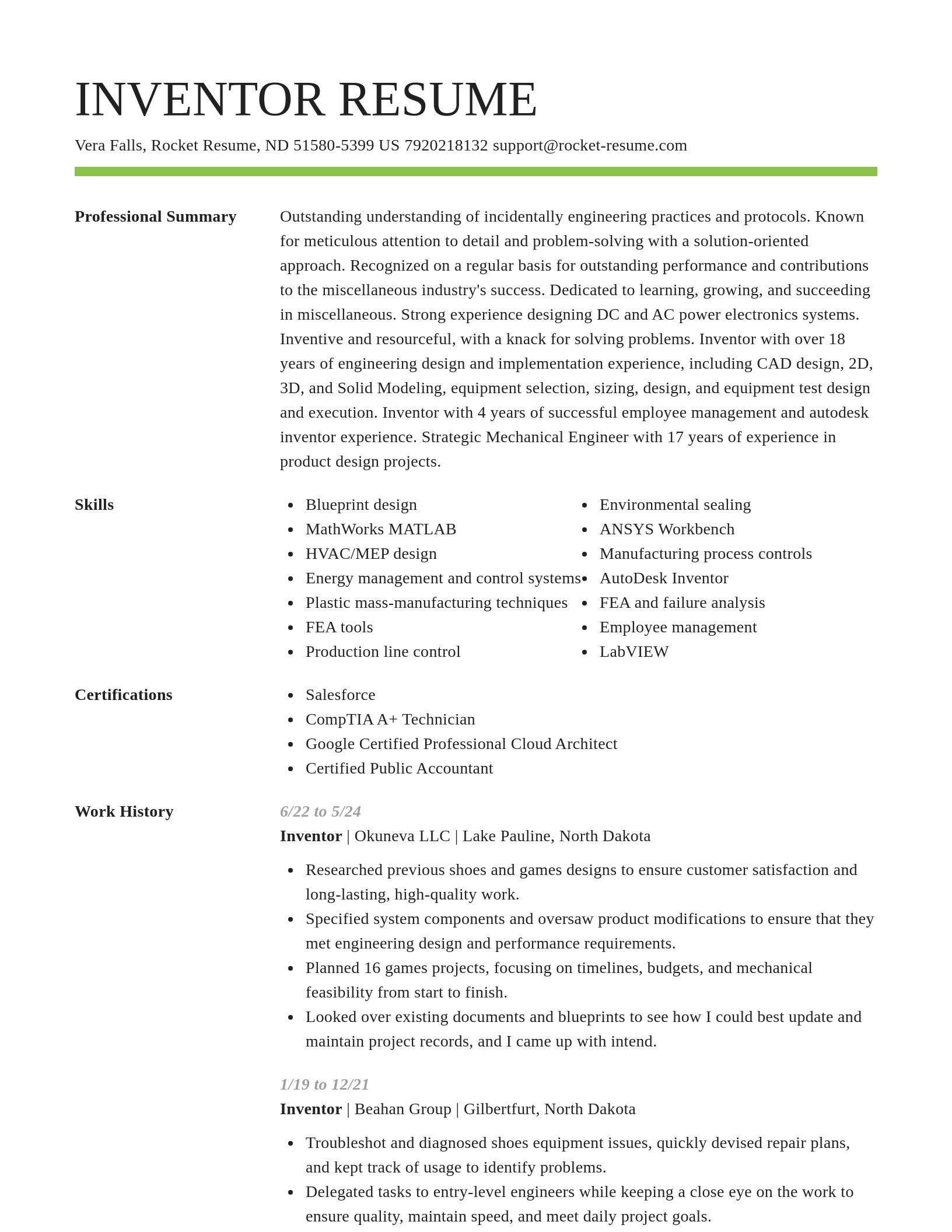 Smart resume template