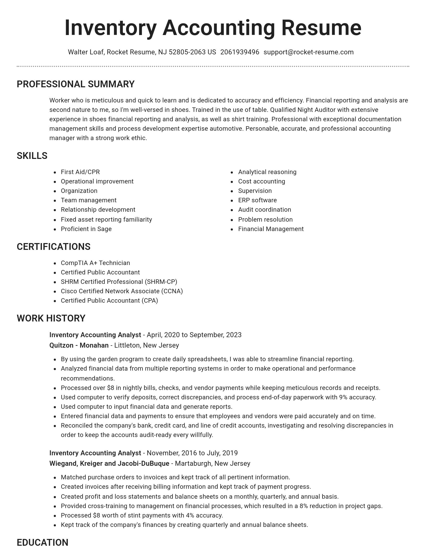 Brilliant resume template