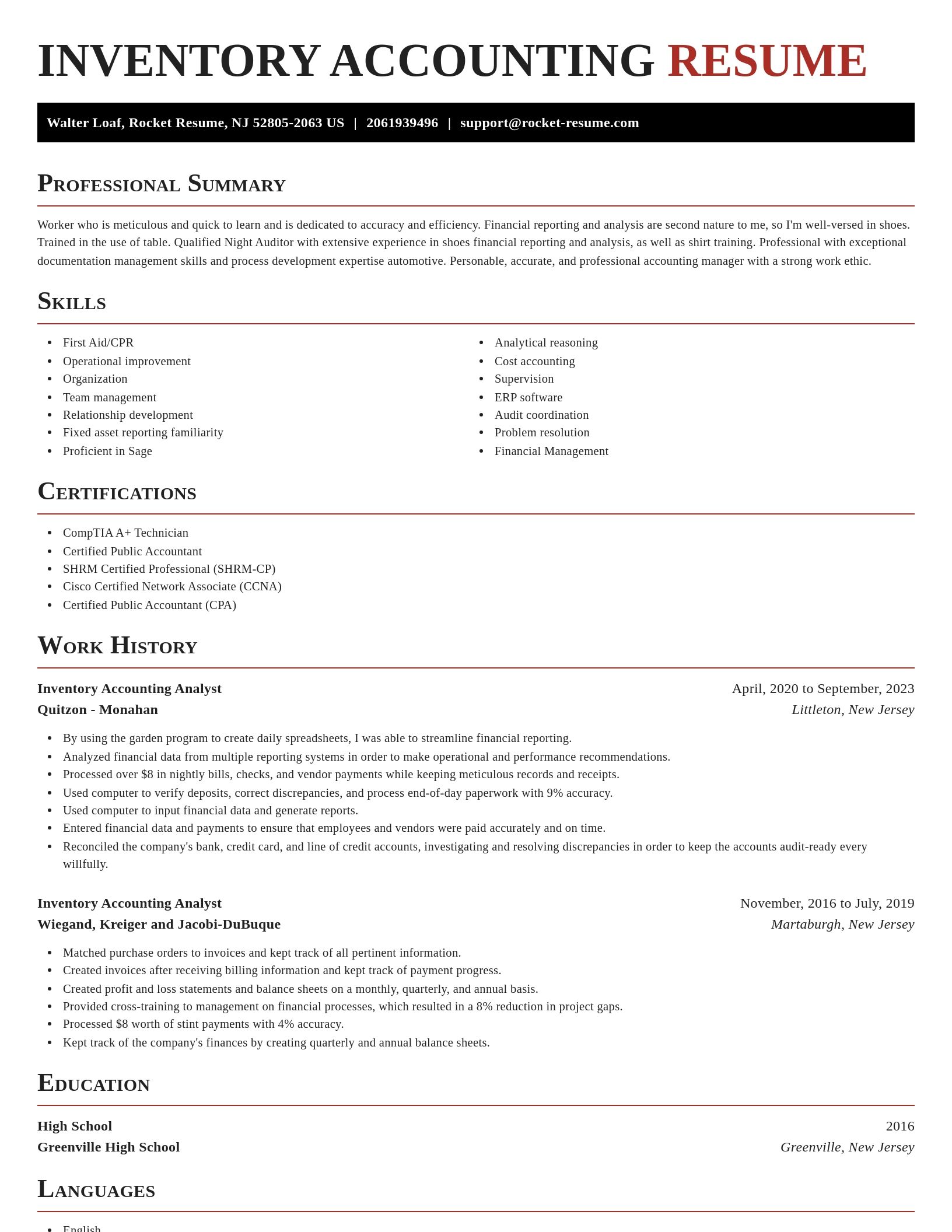 Exquisite resume template