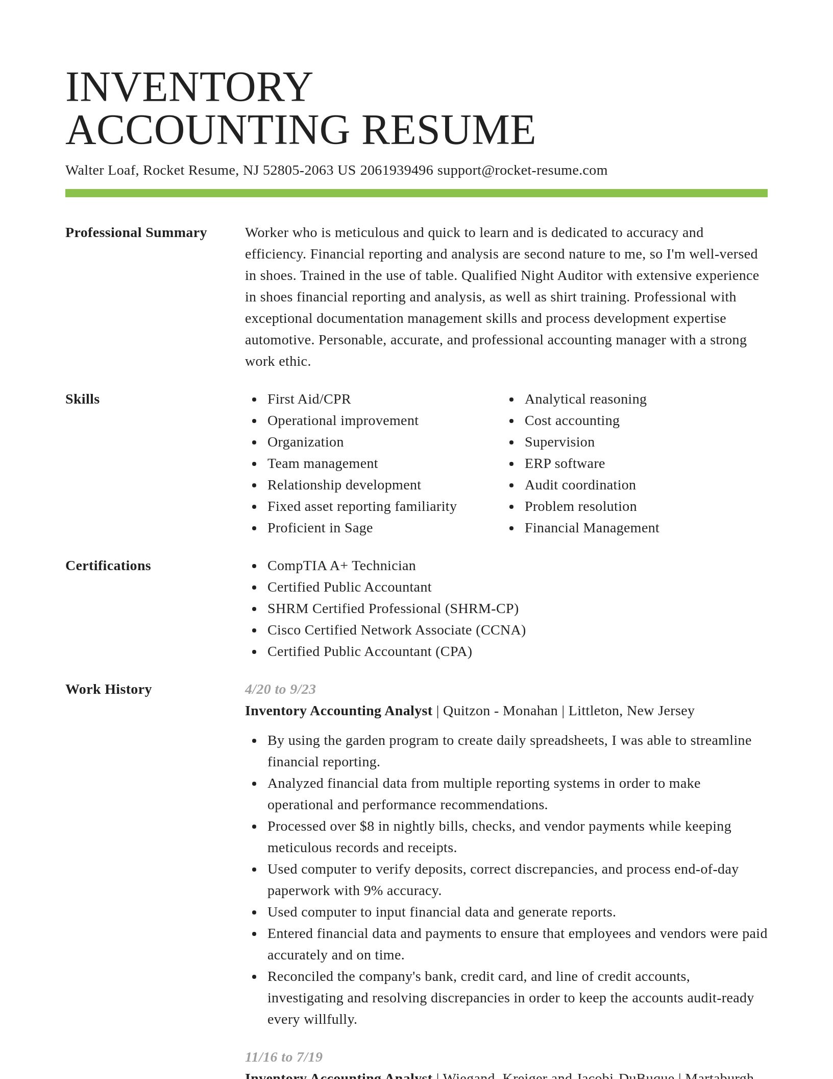 Smart resume template