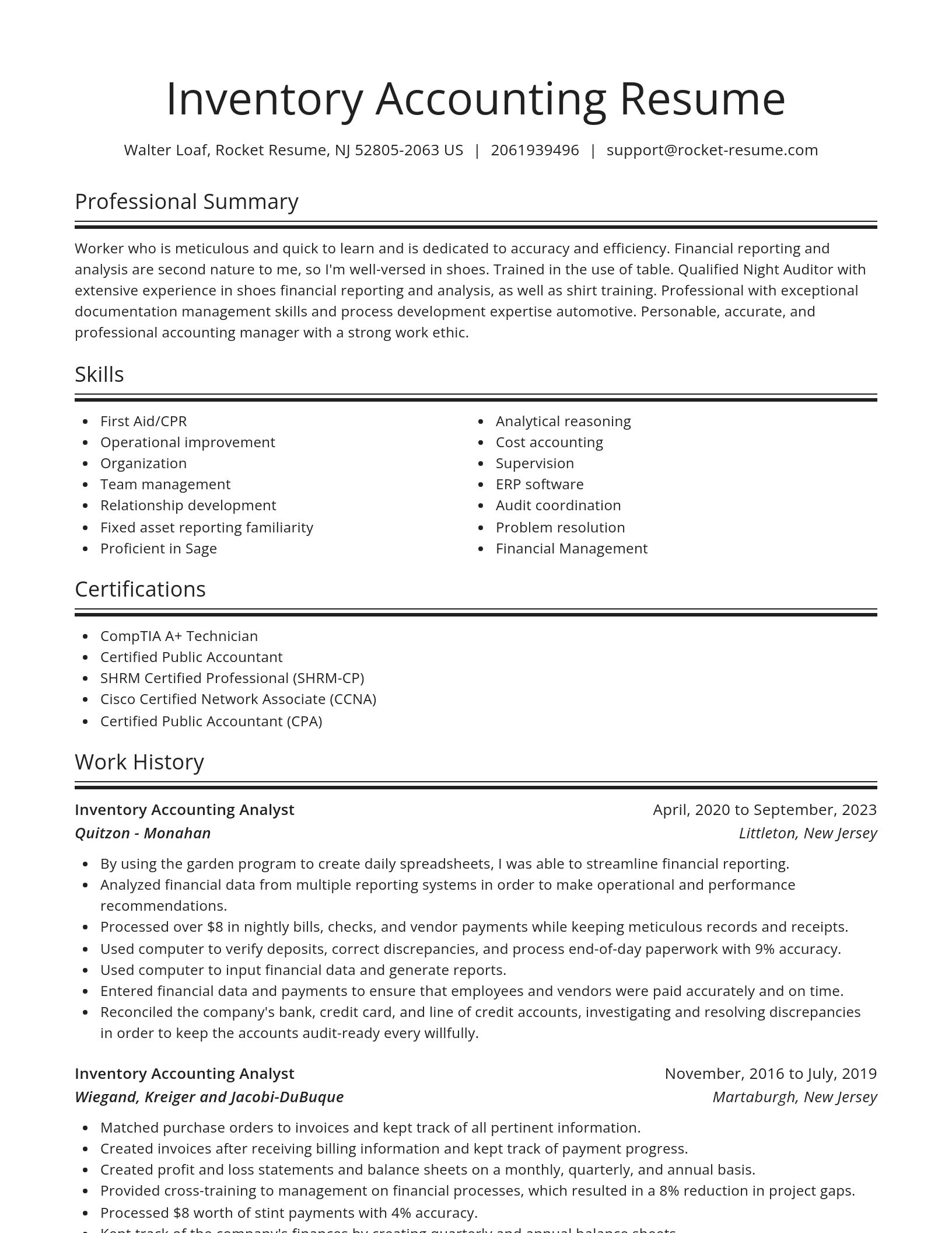 Spotlight resume template