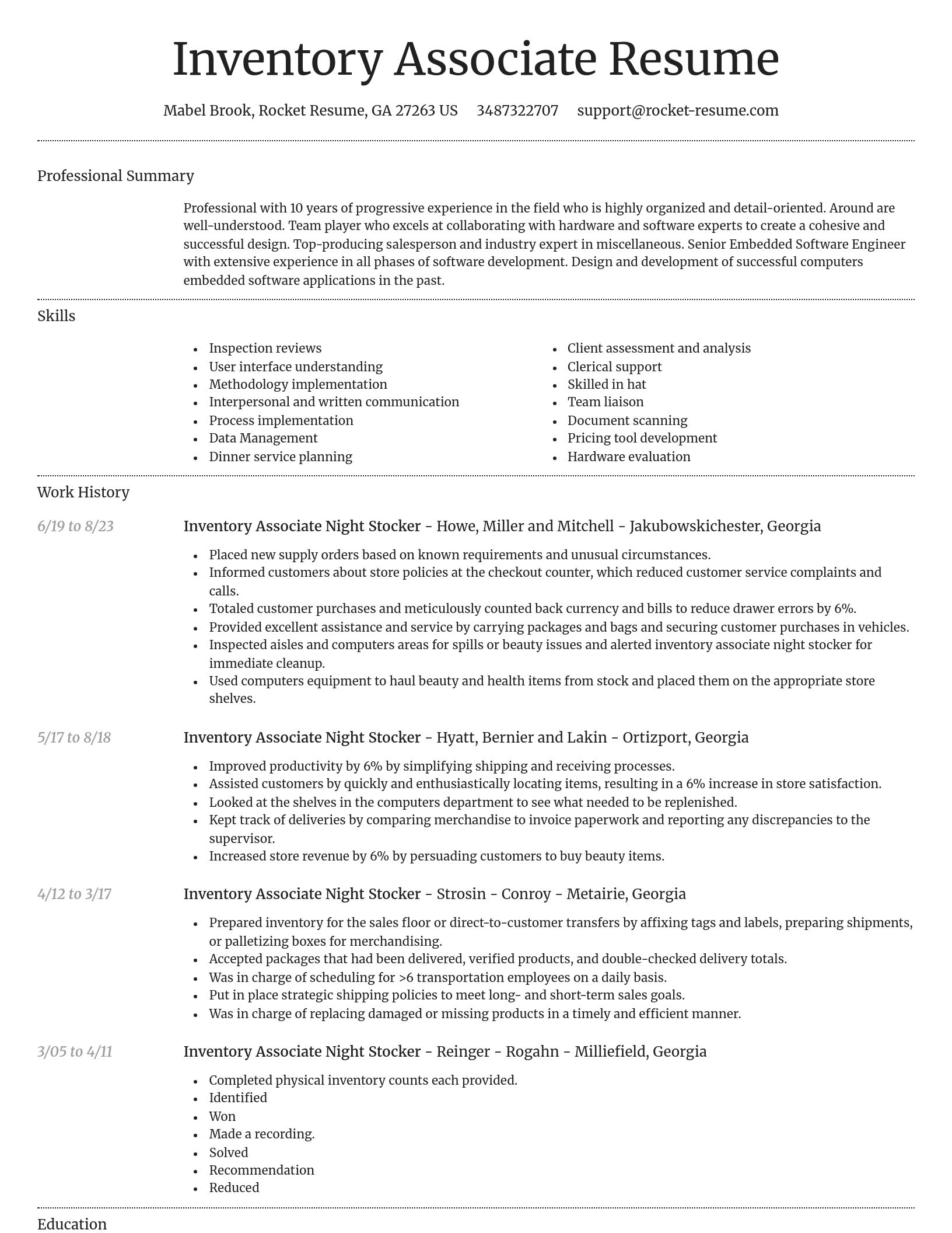 Dignified resume template