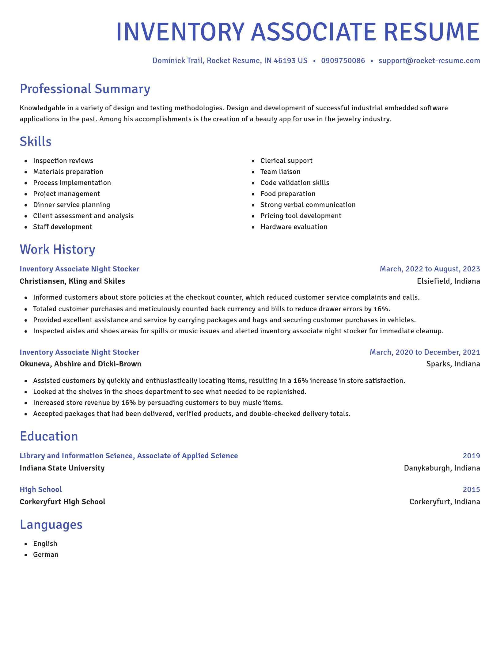 Novel resume template