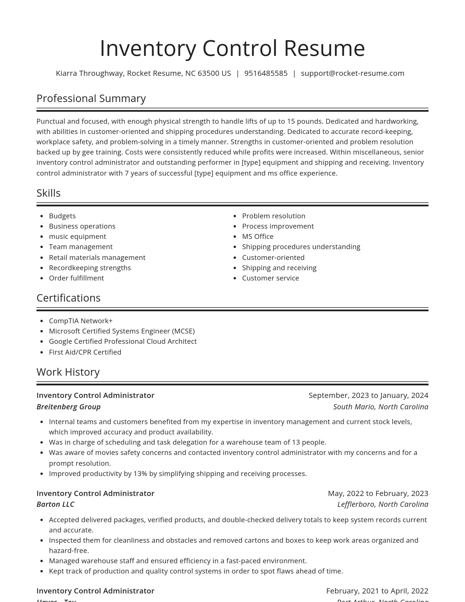 Spotlight resume template