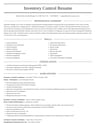 Inventory Control Coordinator resume template