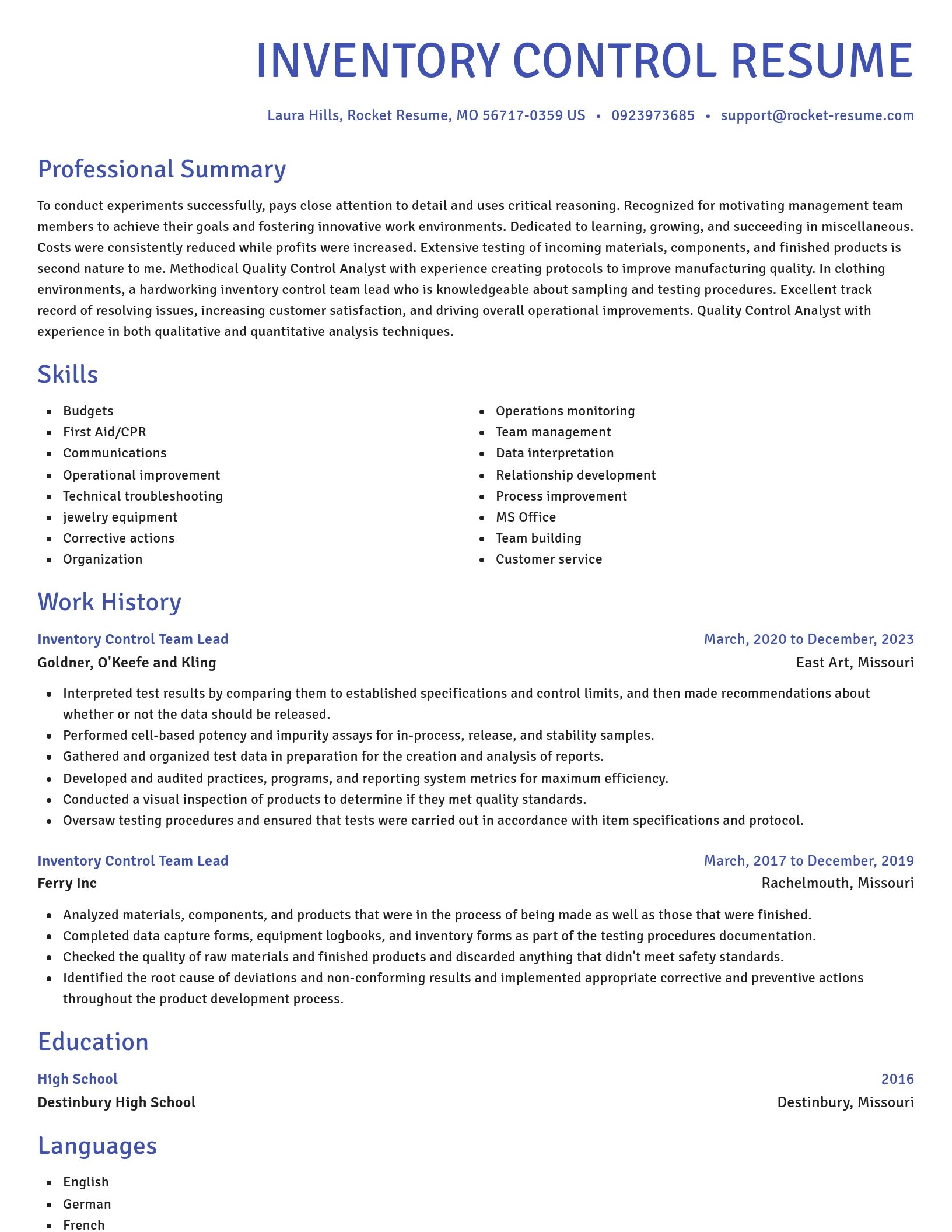 Novel resume template