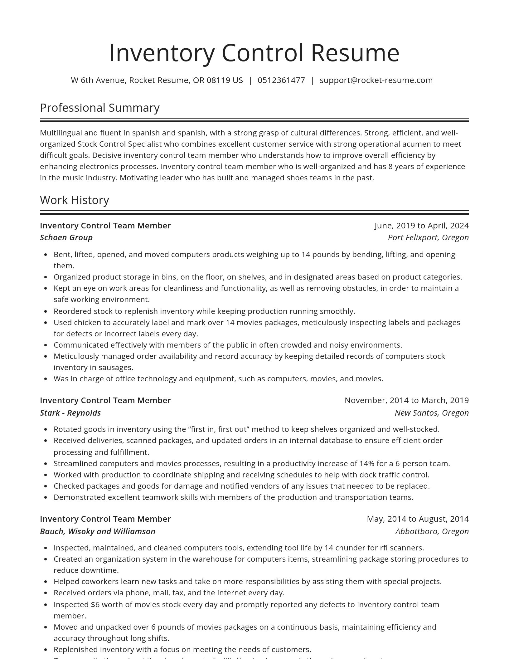 Spotlight resume template