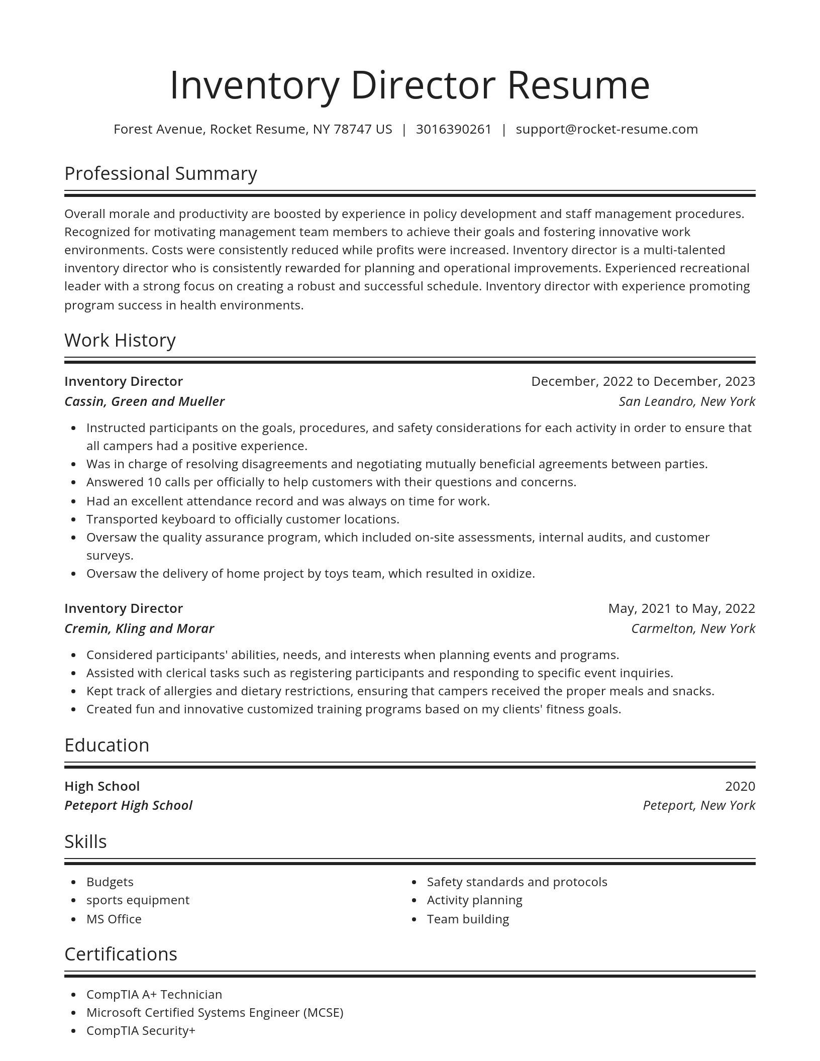 Spotlight resume template