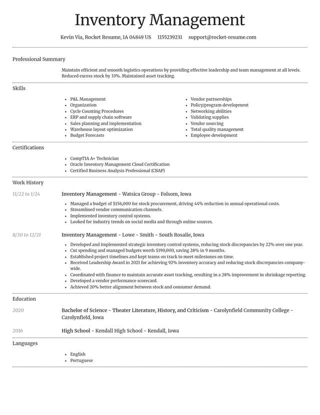 Dignified resume template