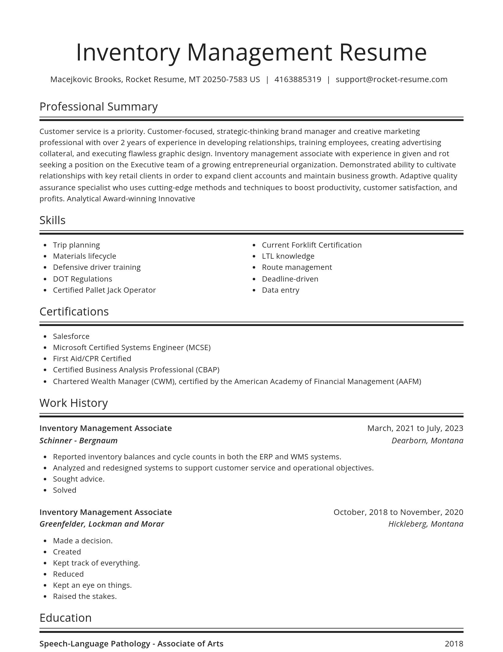 Spotlight resume template