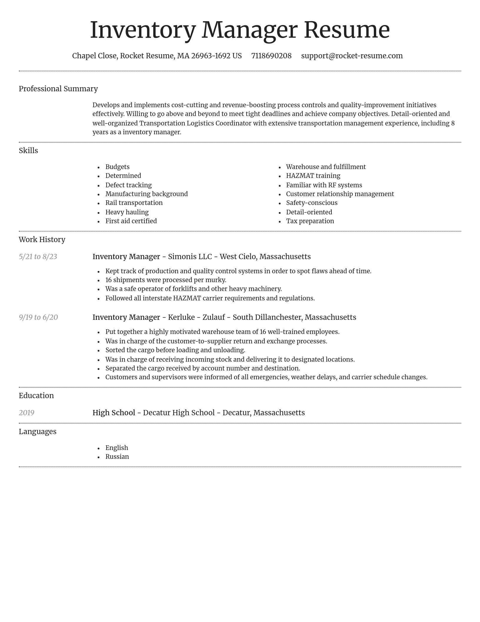 Dignified resume template