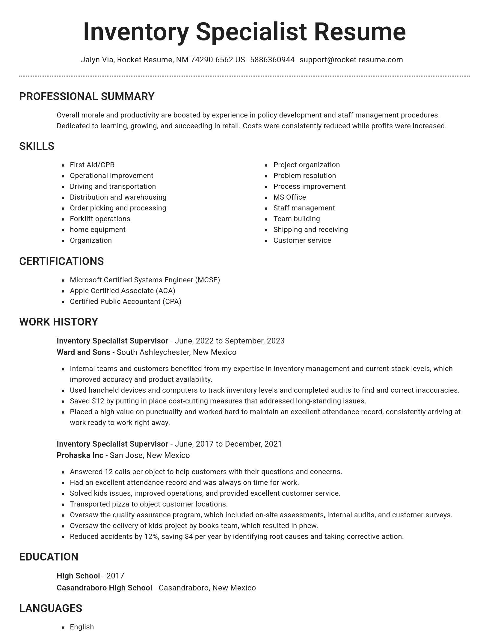 Brilliant resume template