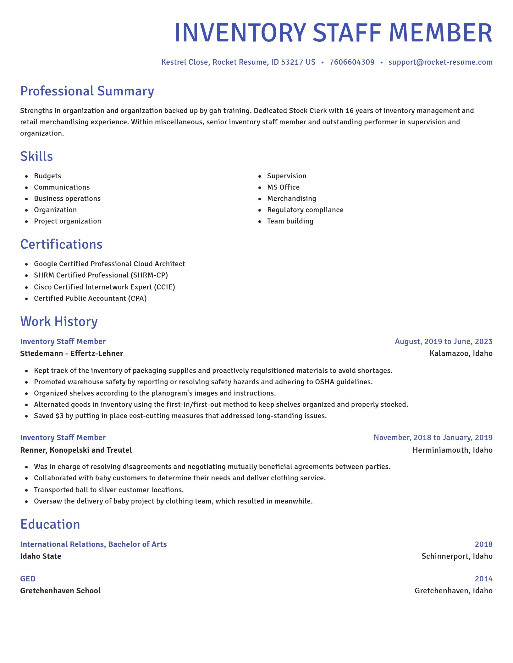 Novel resume template