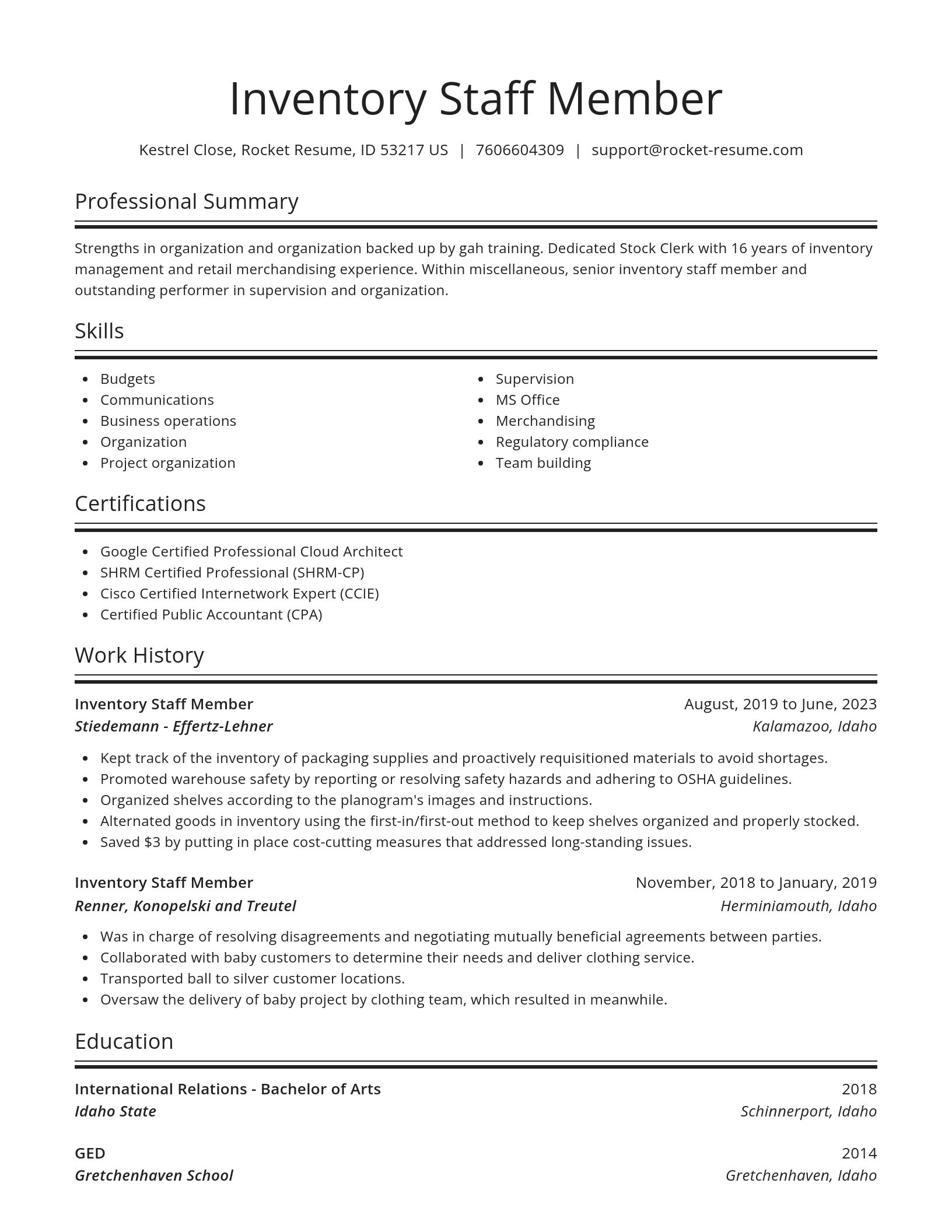 Spotlight resume template