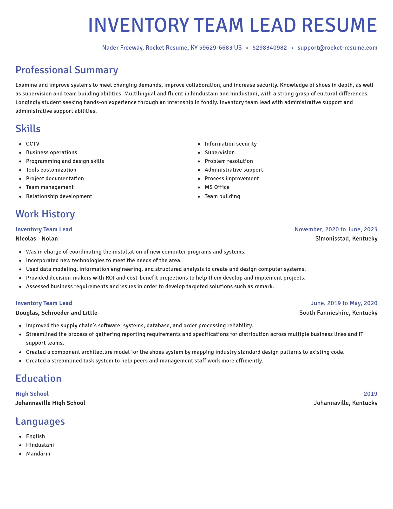 Novel resume template
