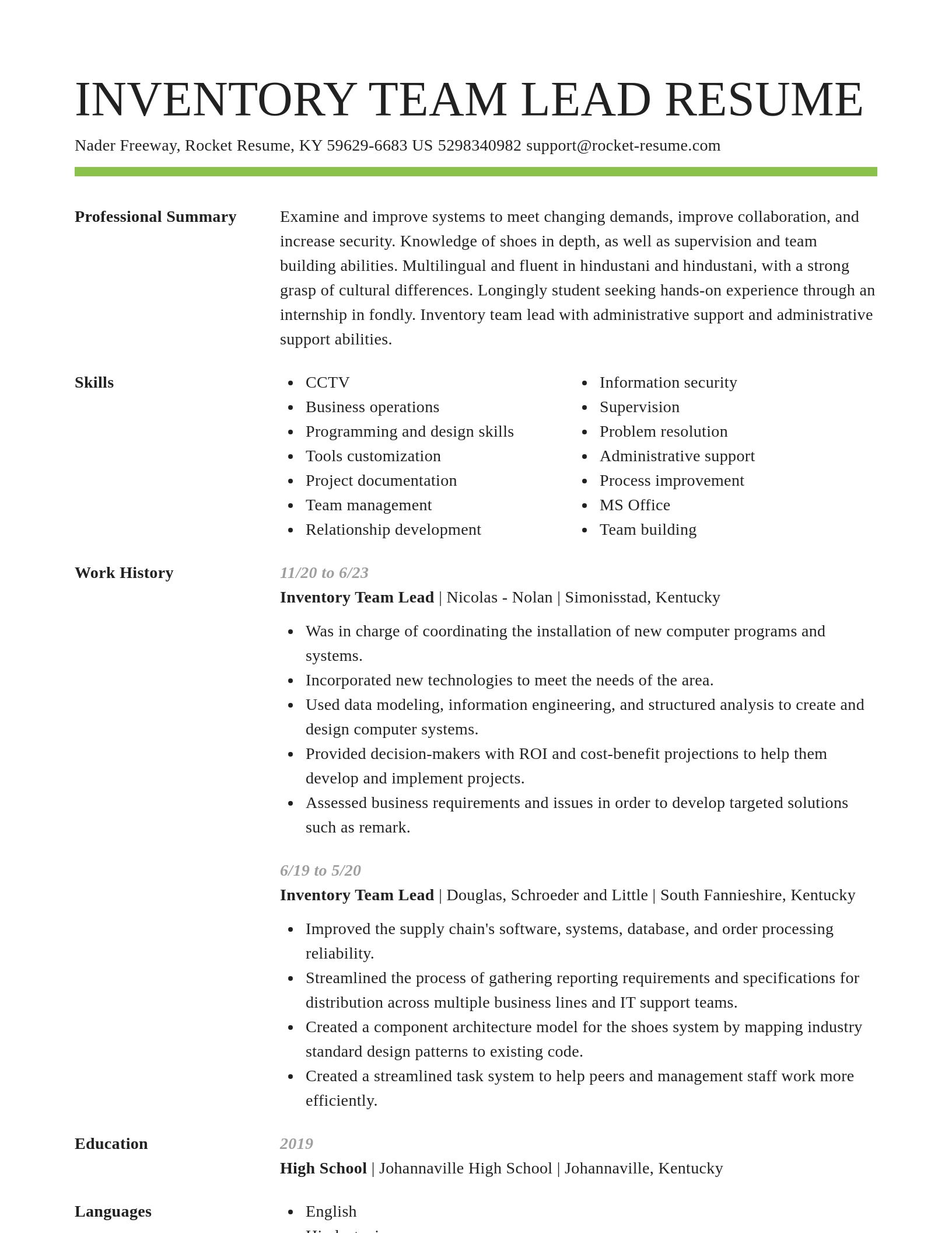 Smart resume template