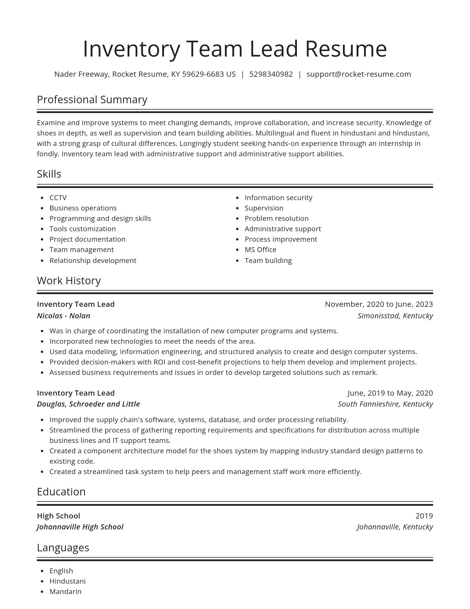 Spotlight resume template