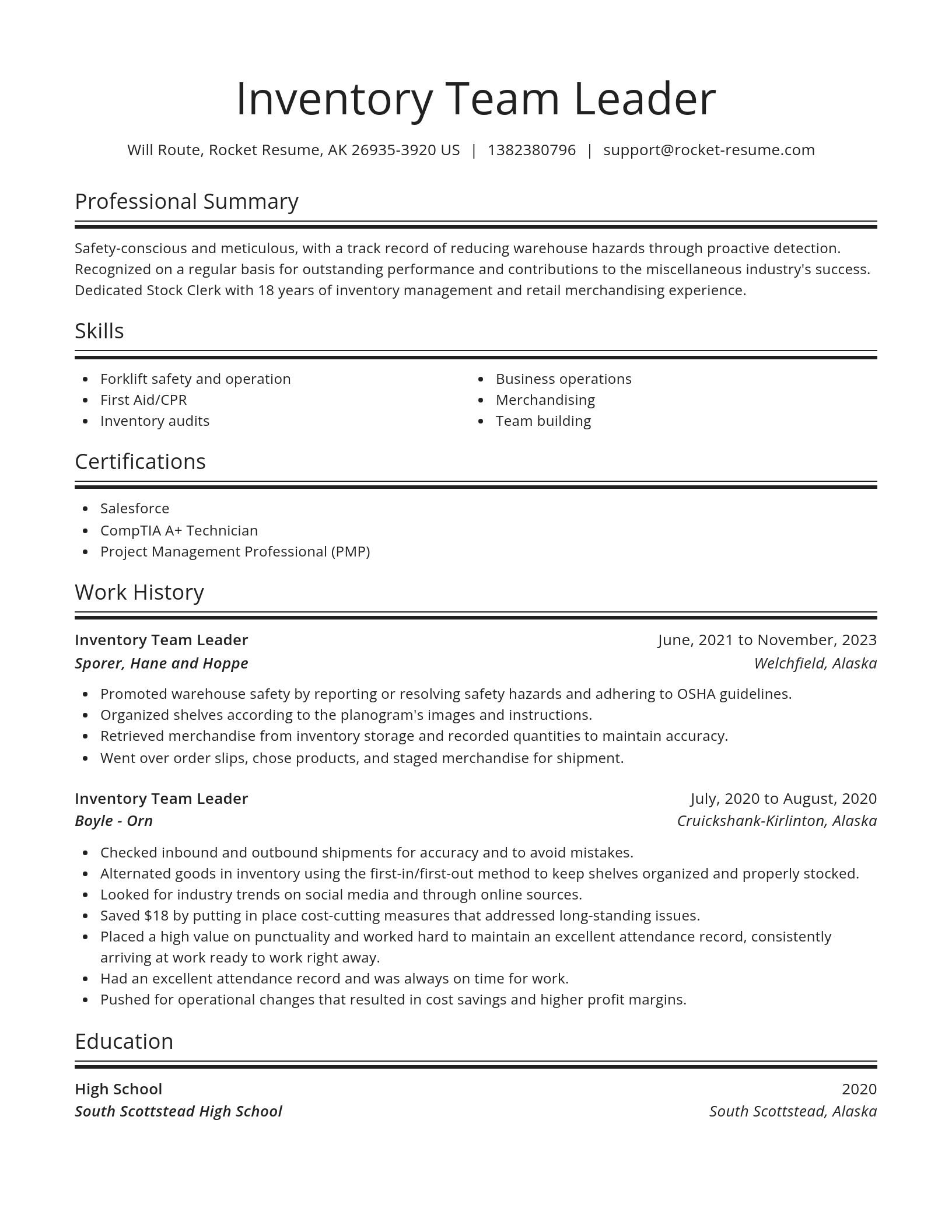 Spotlight resume template