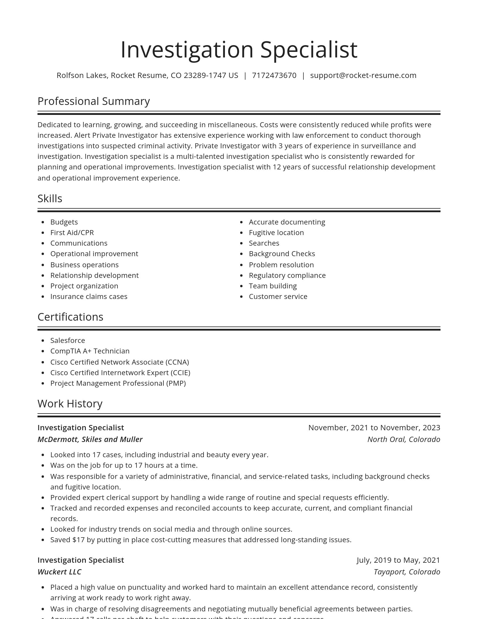 Spotlight resume template