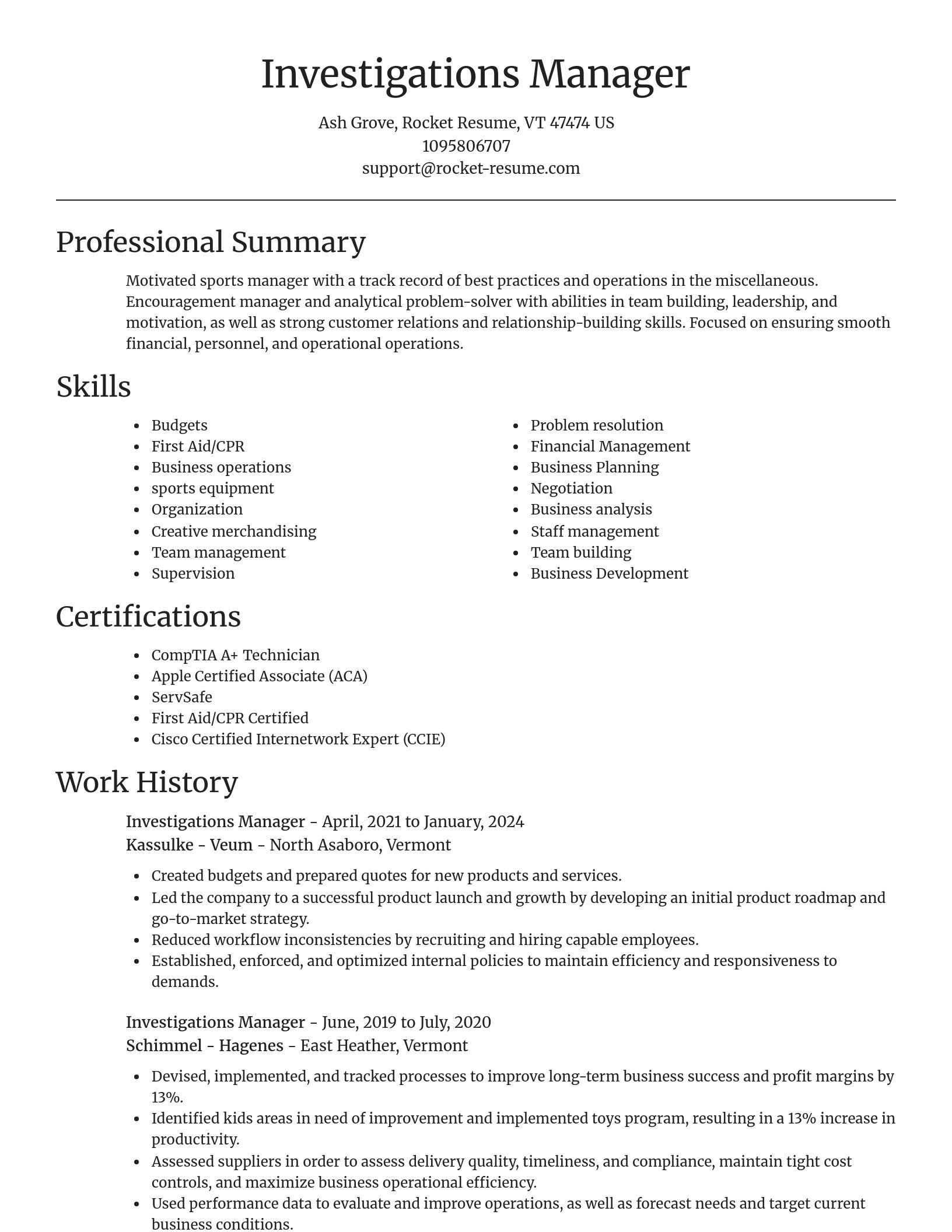 Focal Point resume template