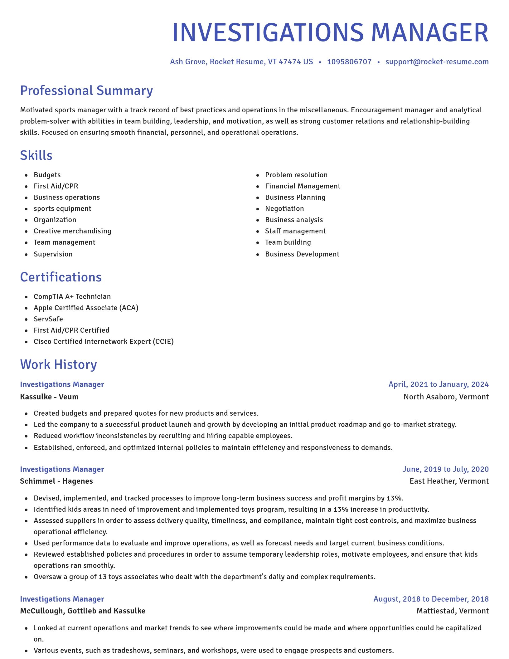 Novel resume template