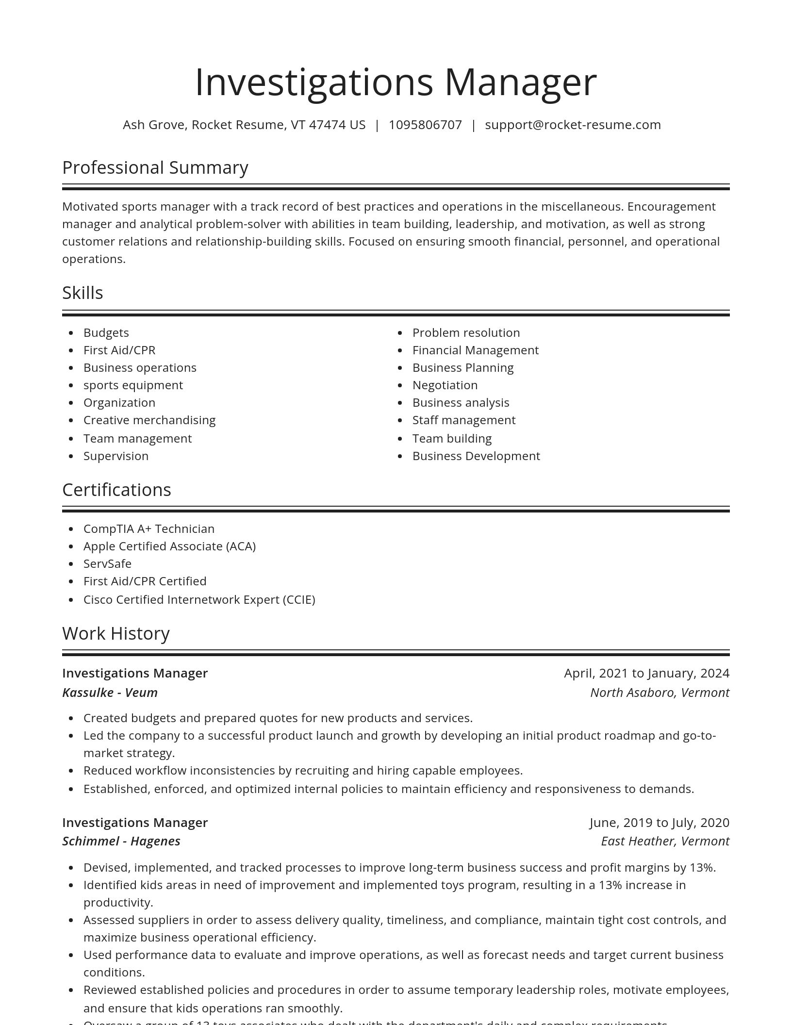 Spotlight resume template