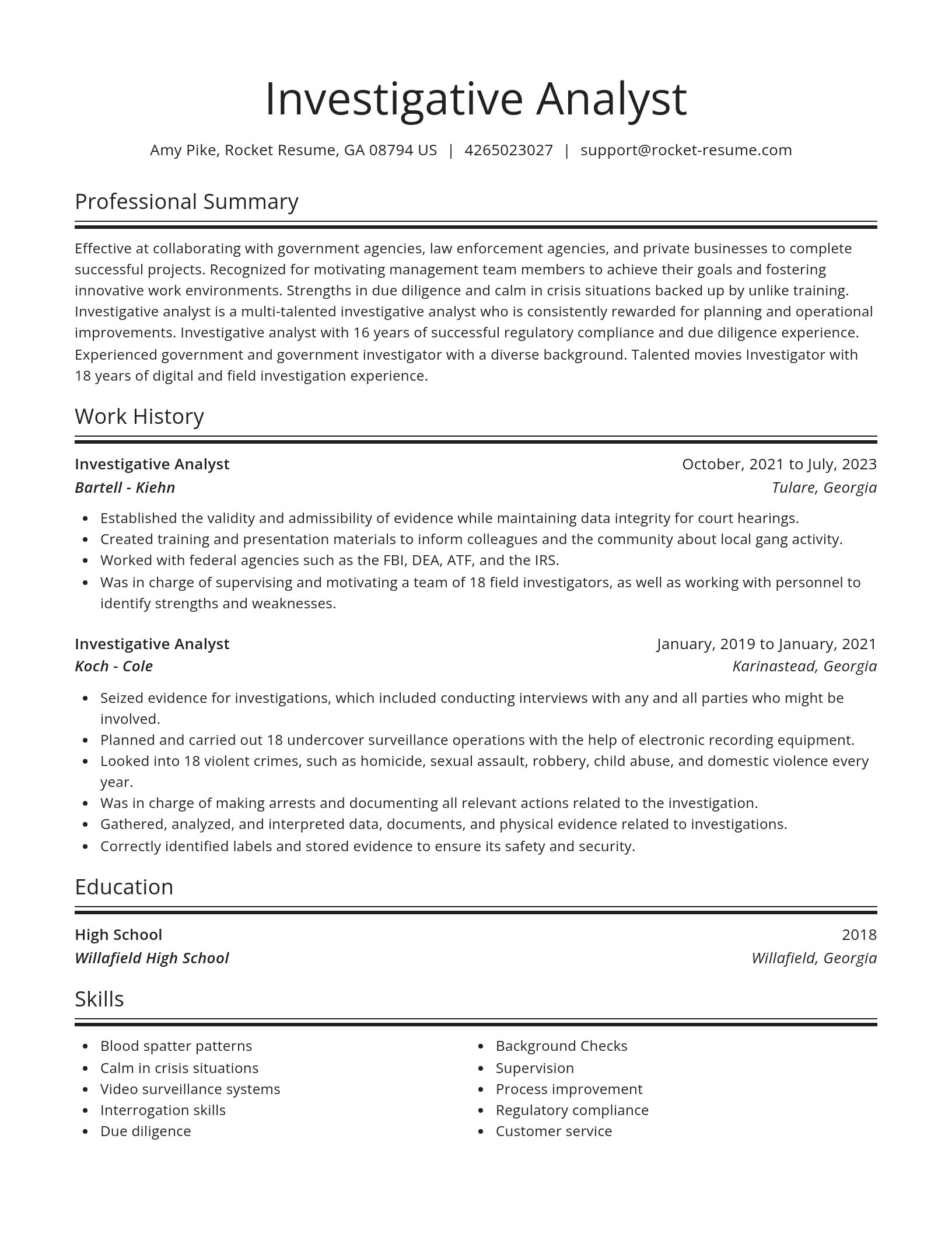 Spotlight resume template