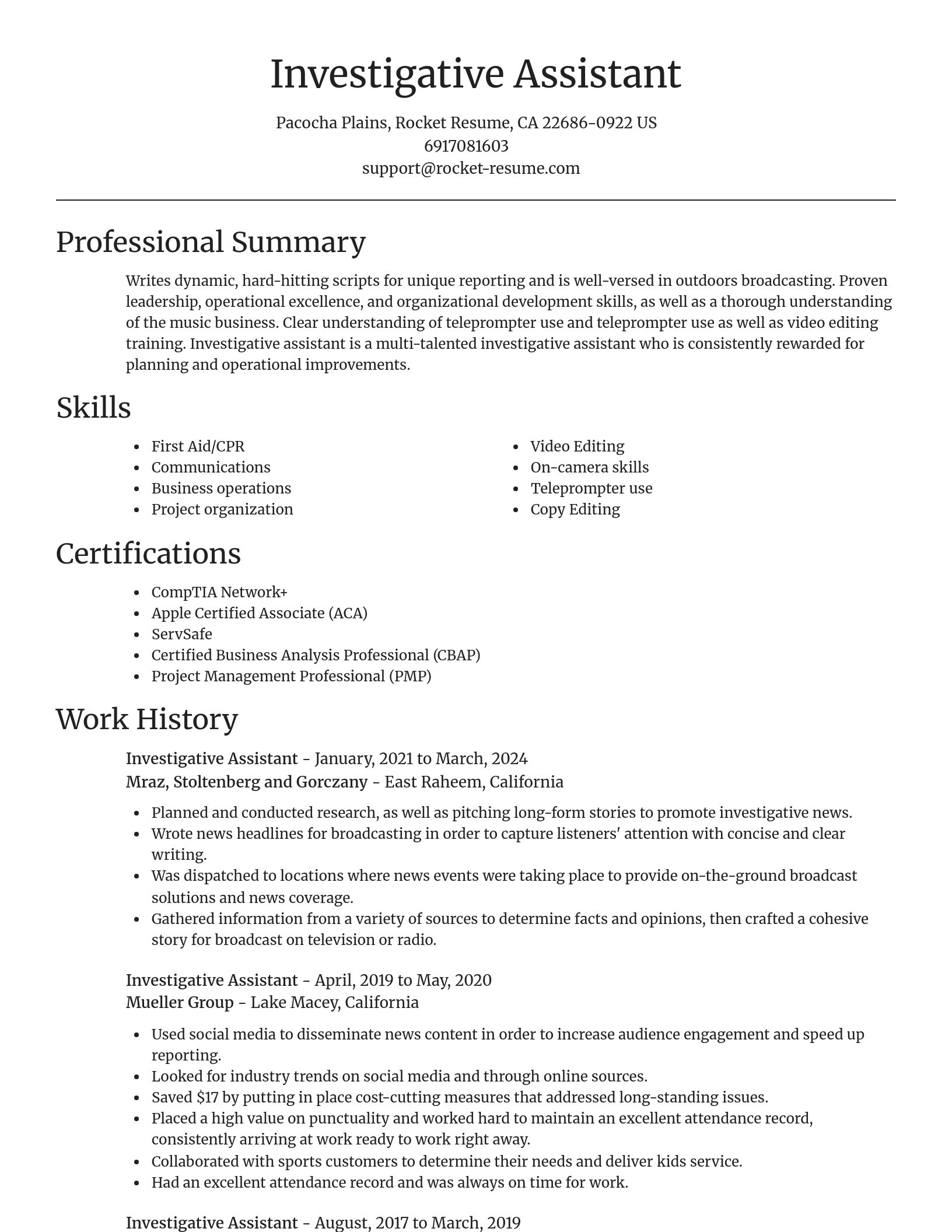 Focal Point resume template