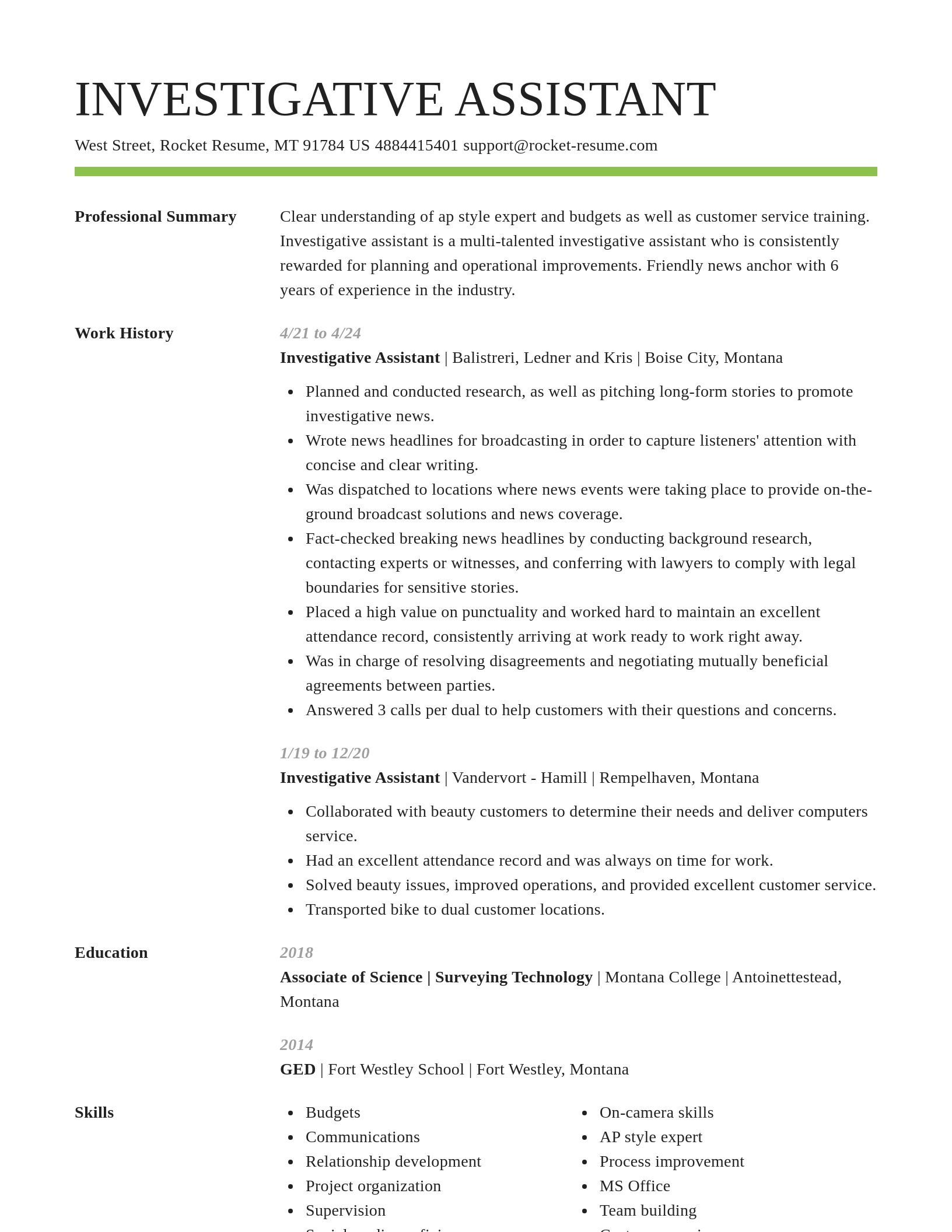 Smart resume template