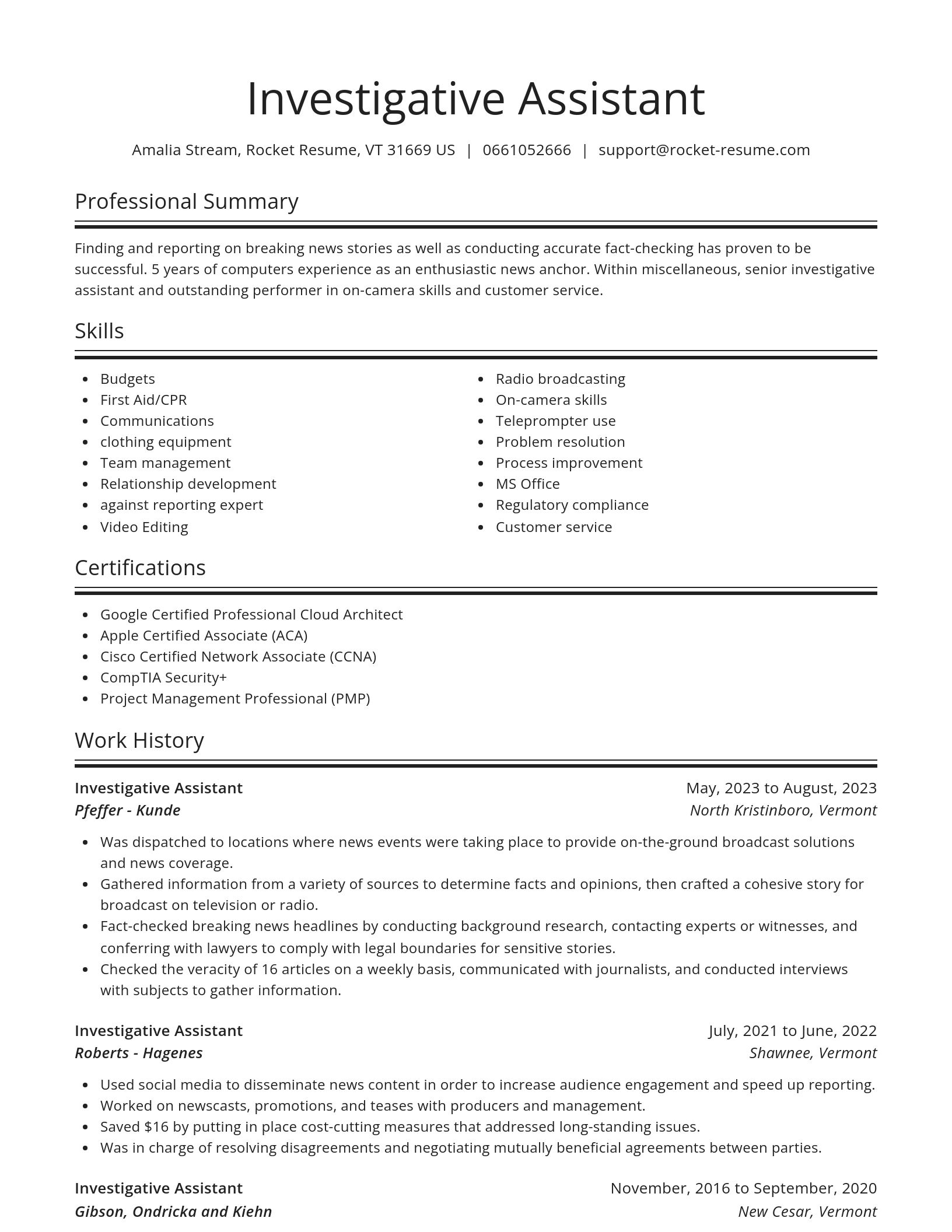 Spotlight resume template