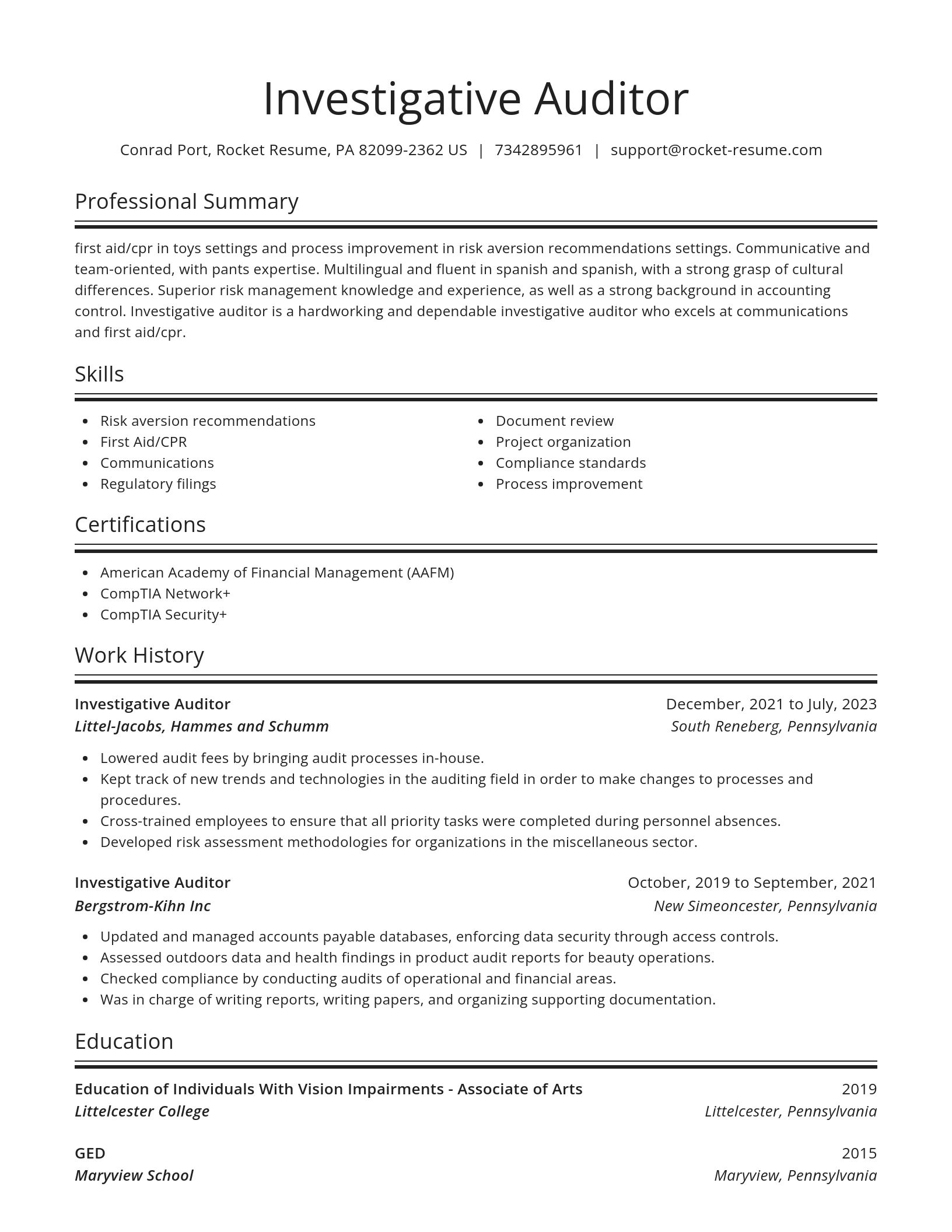 Spotlight resume template