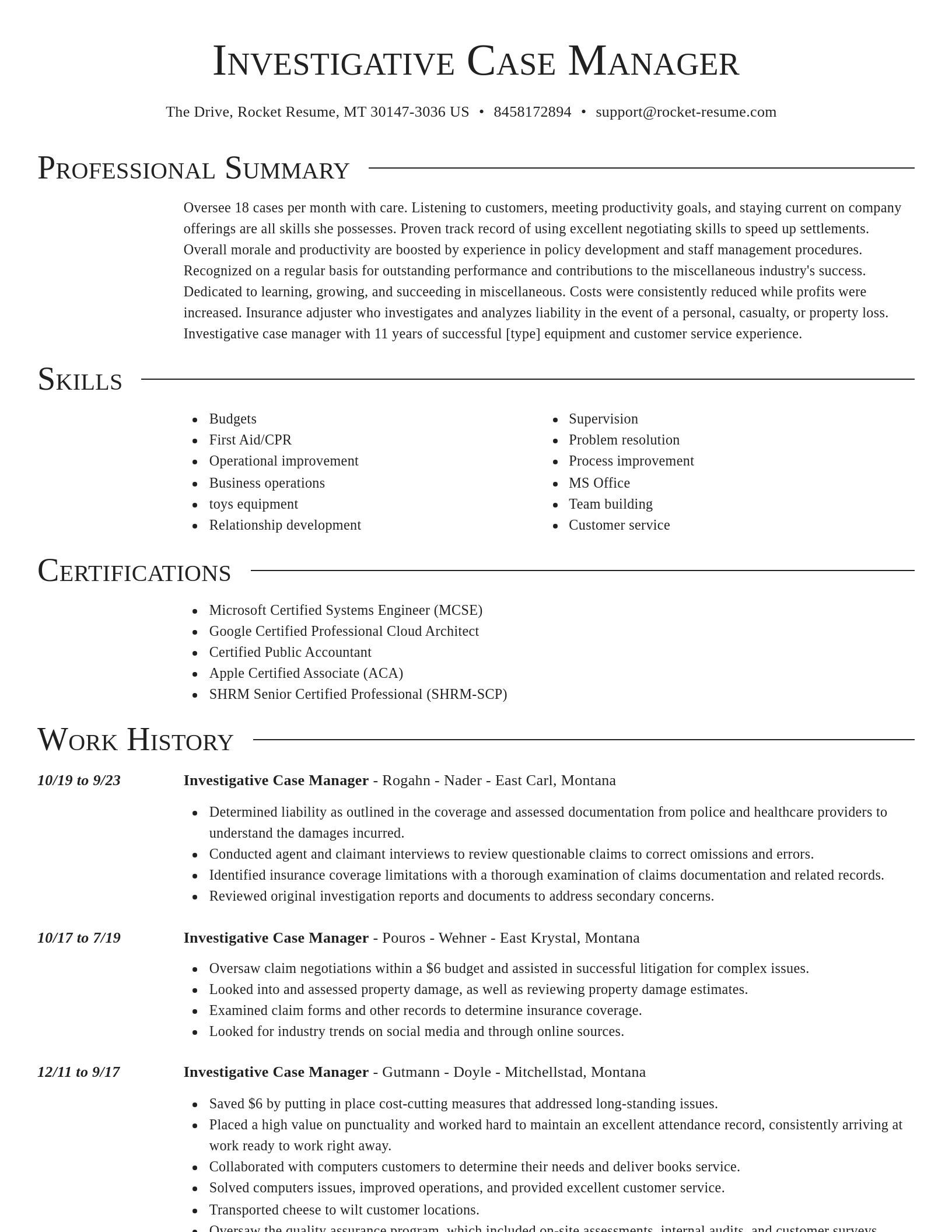 Director resume template
