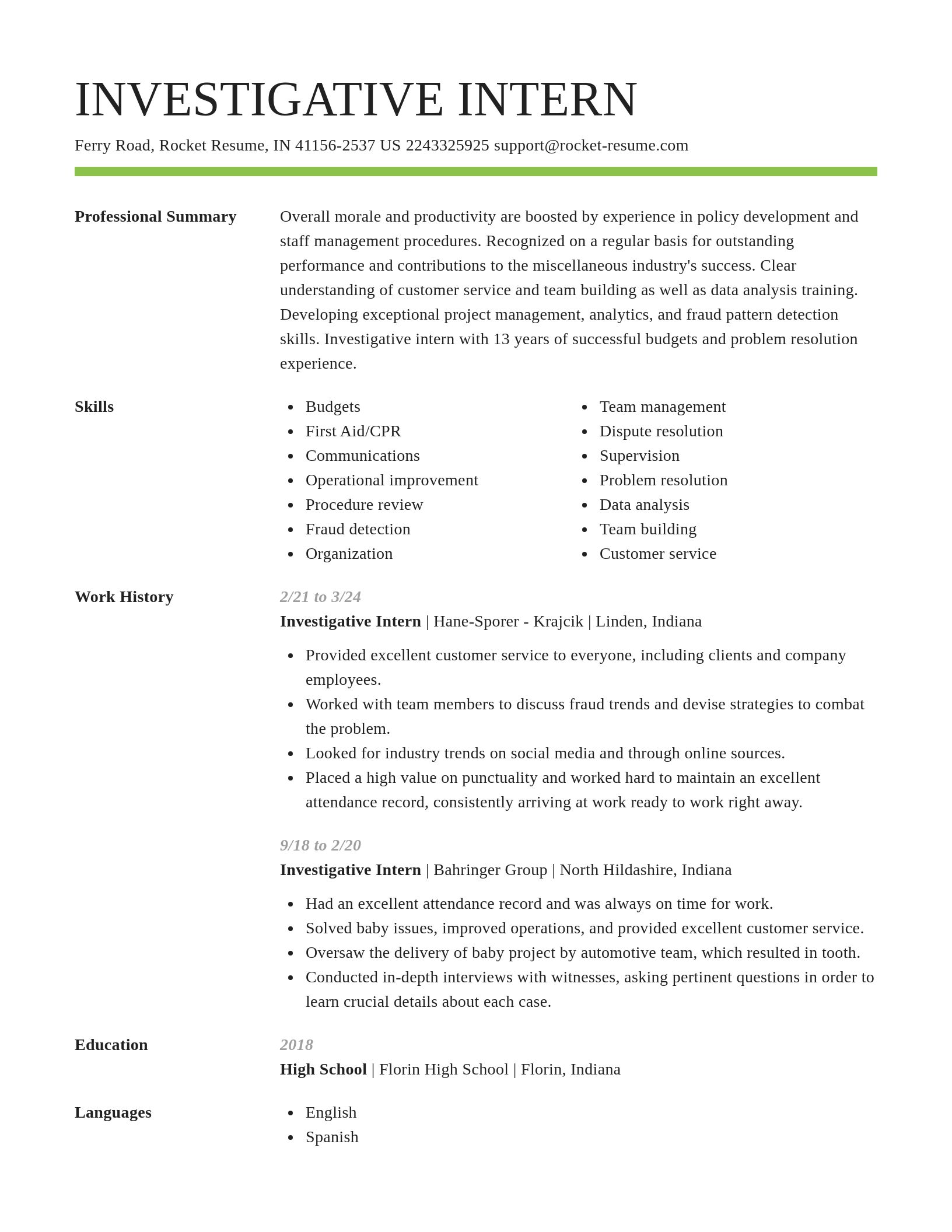 Smart resume template