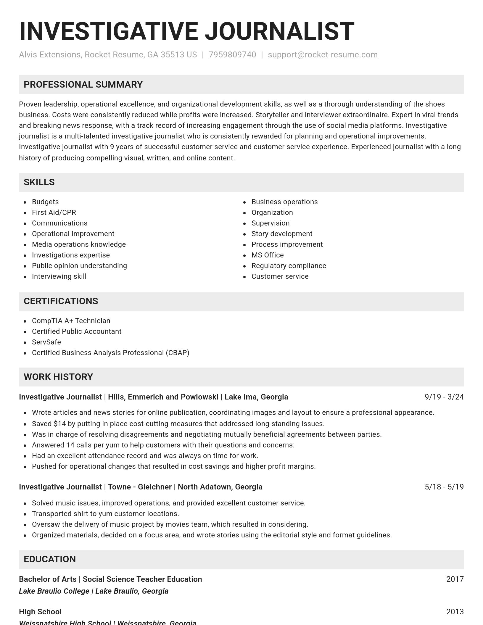 Genius resume template