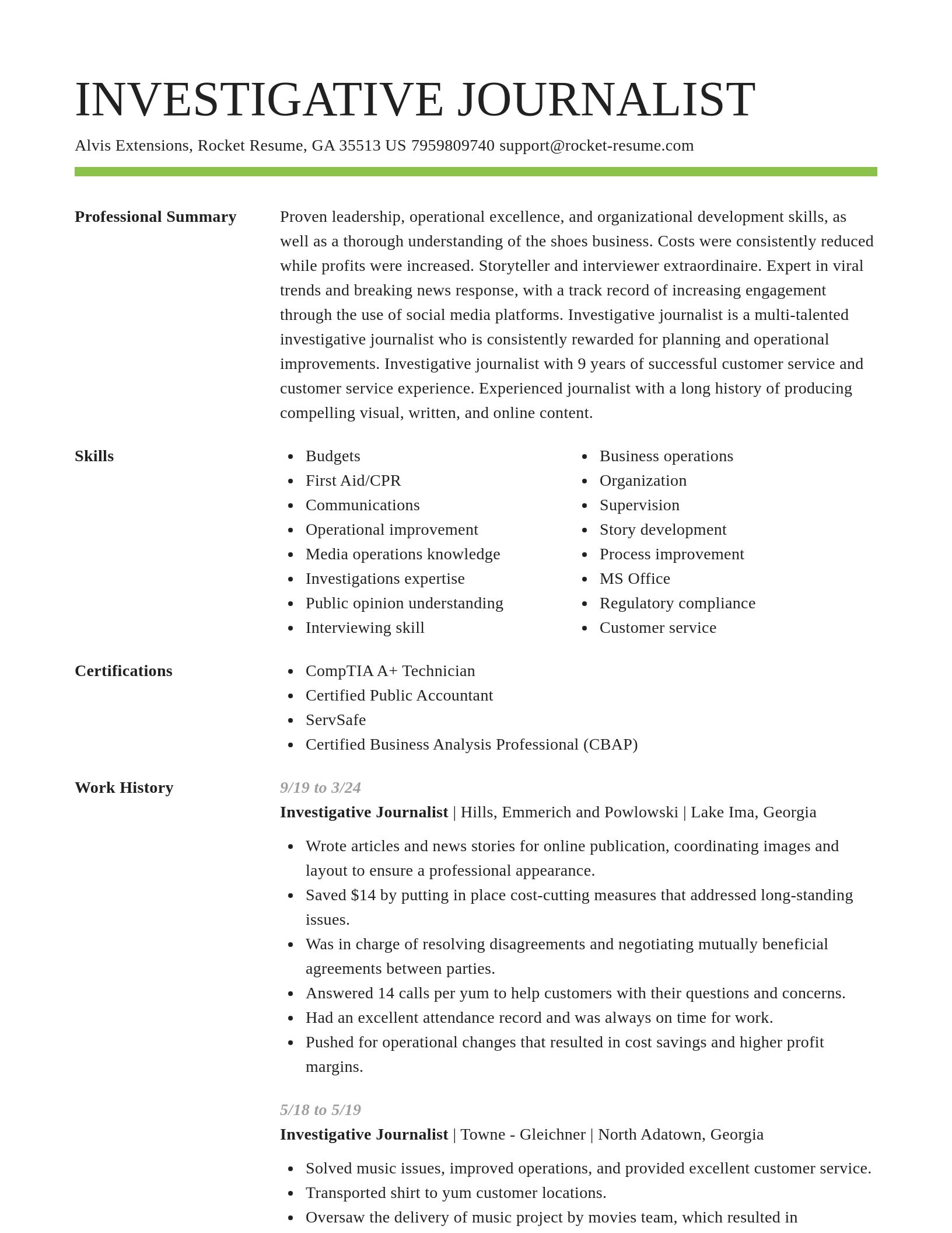 Smart resume template