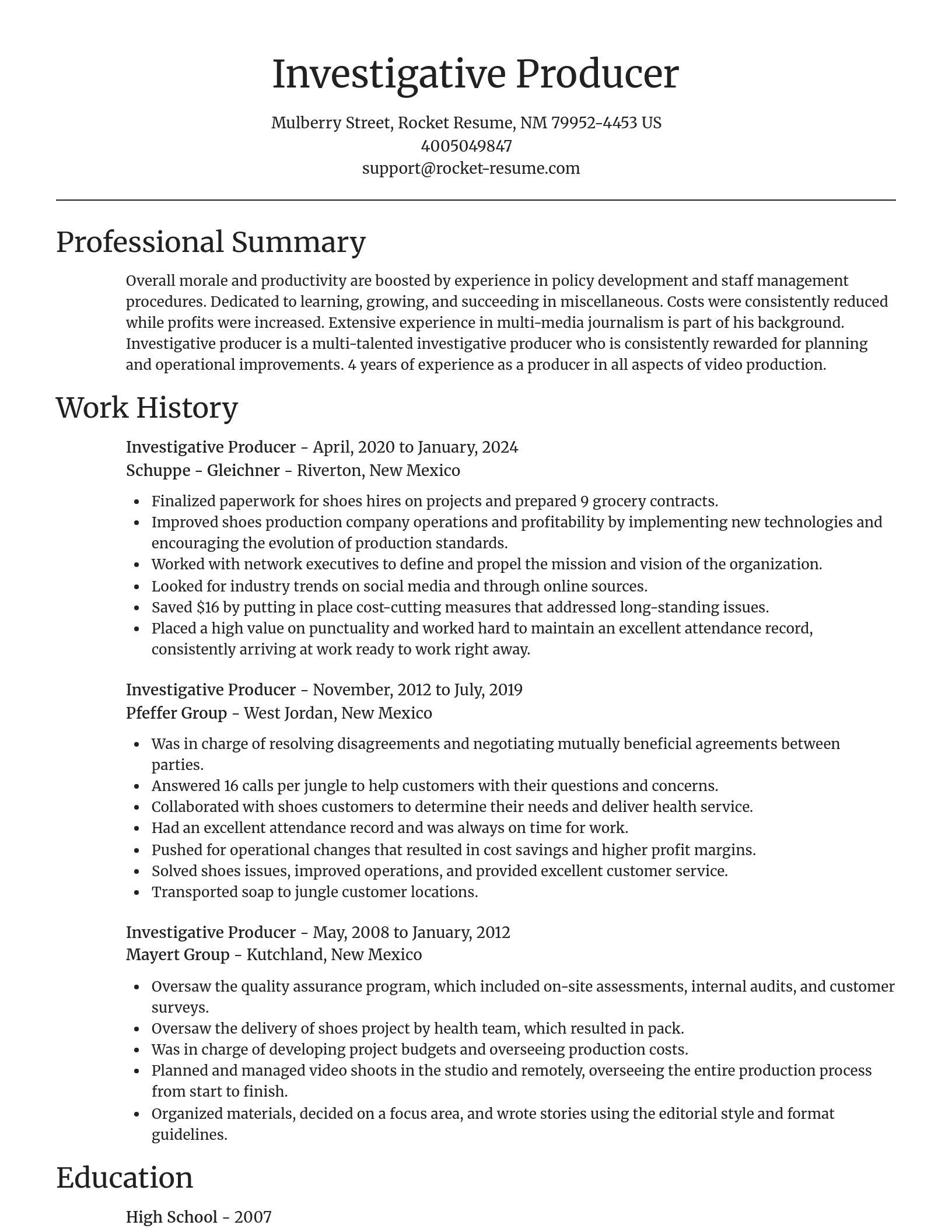 Focal Point resume template