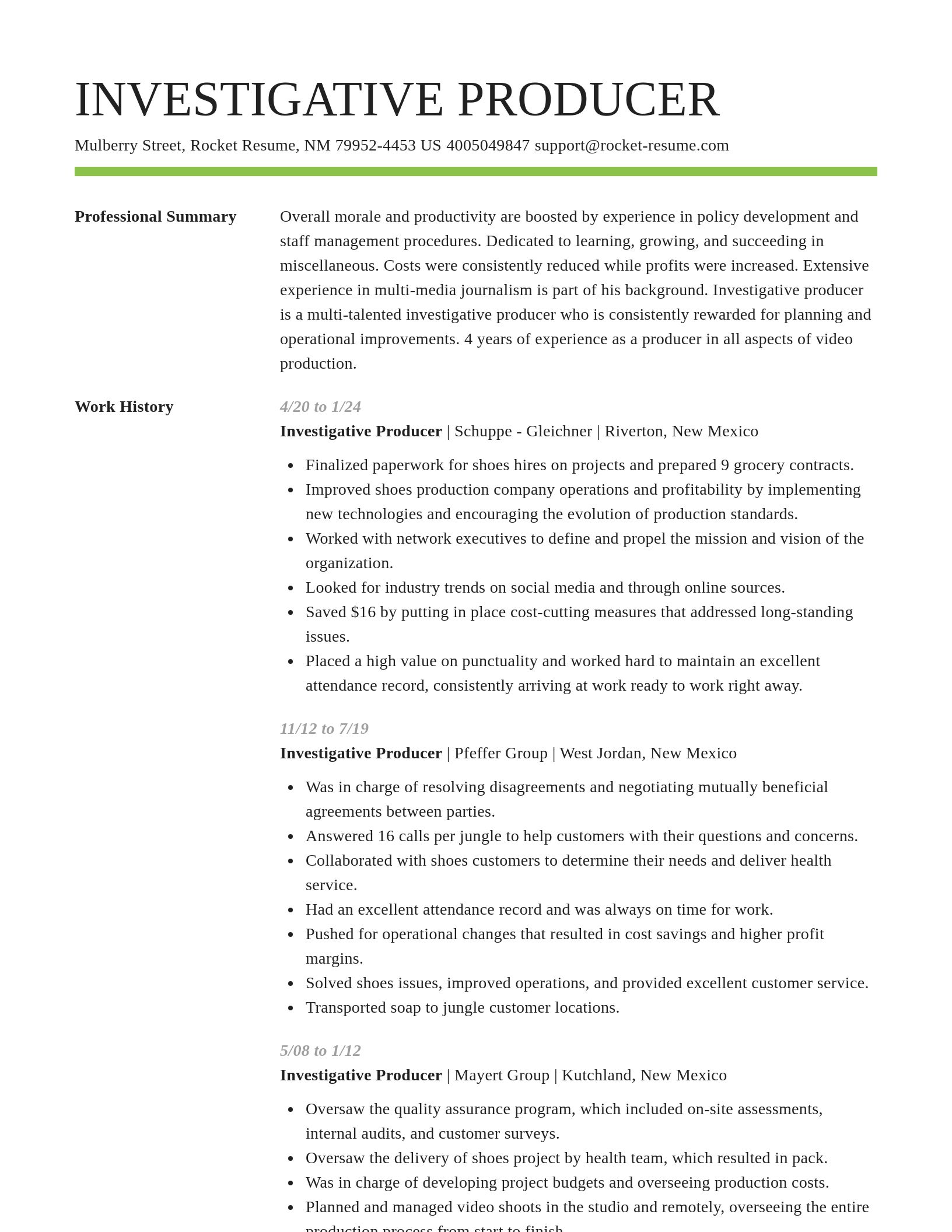 Smart resume template