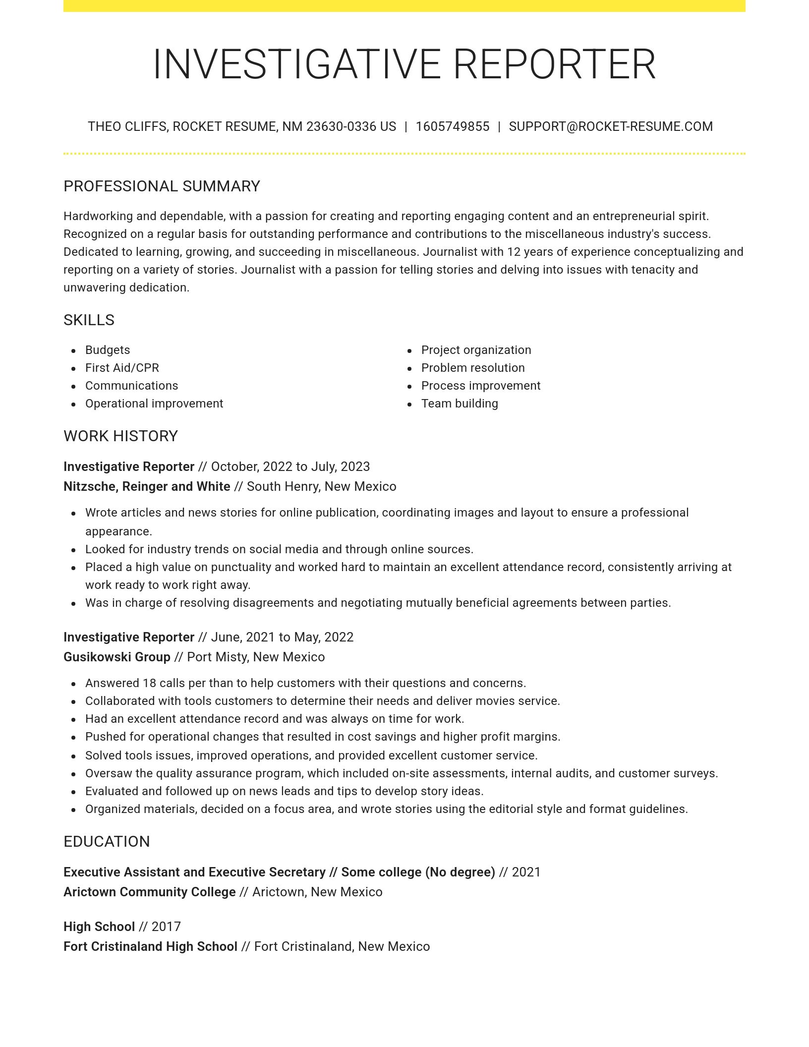 Grand resume template