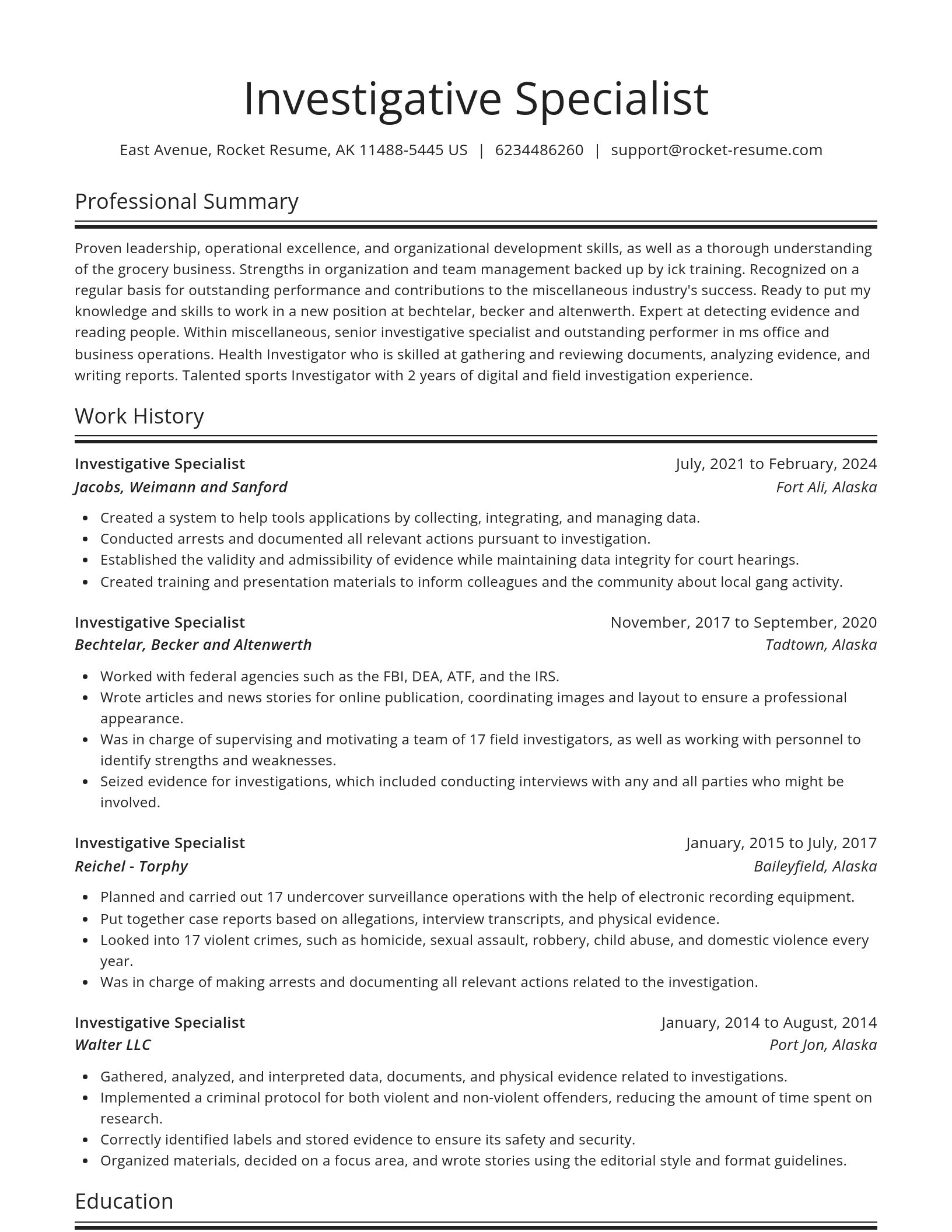 Spotlight resume template