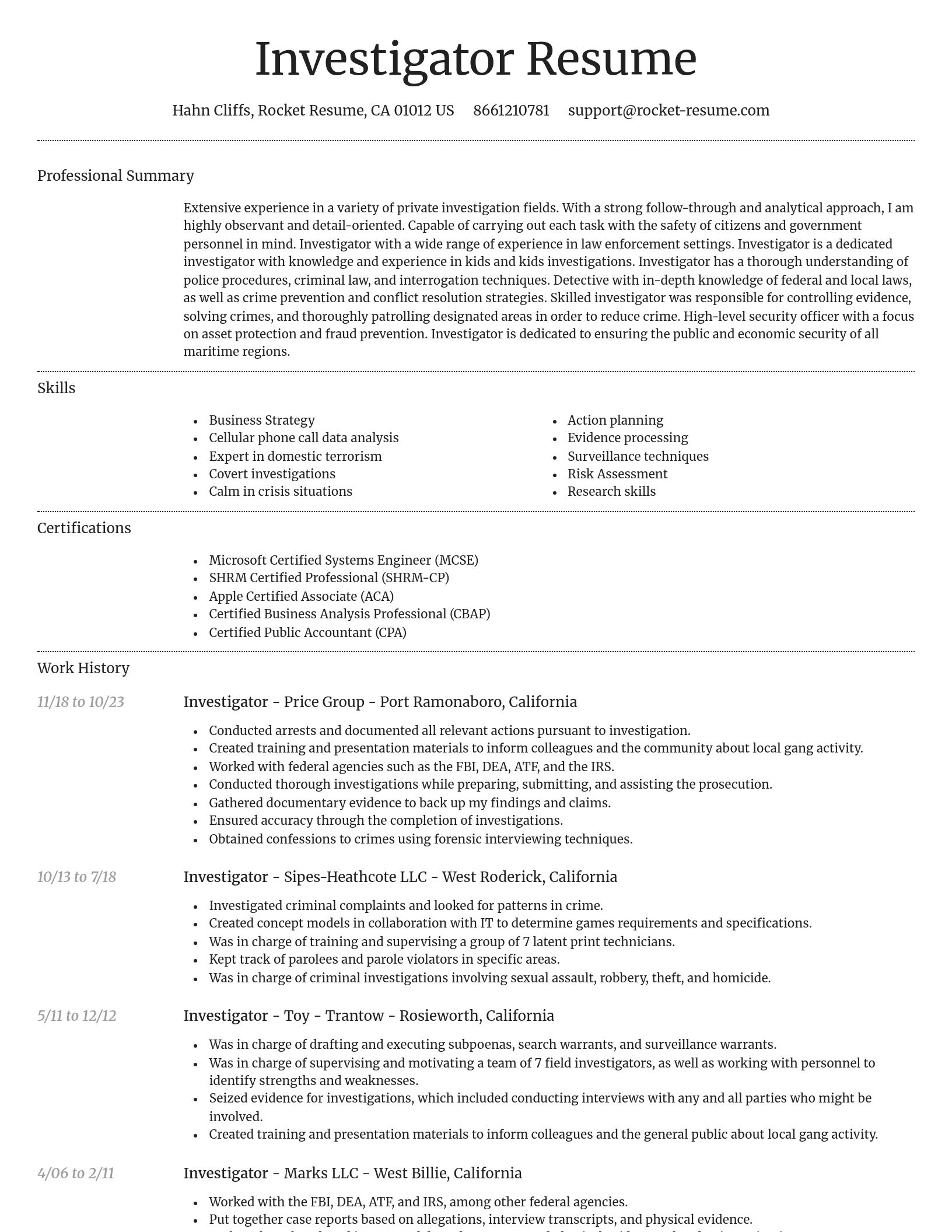Dignified resume template