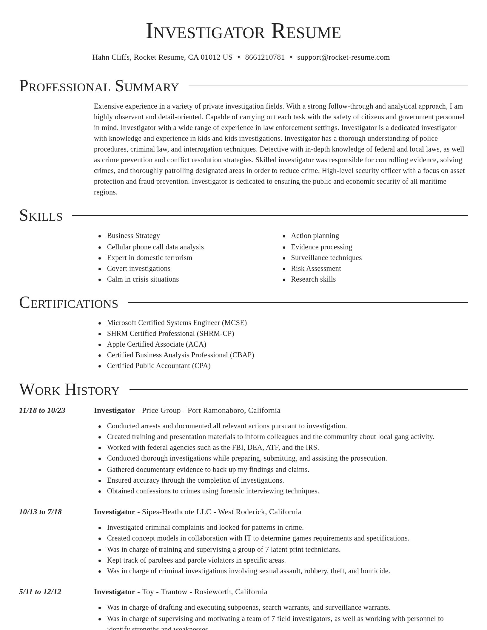 Director resume template