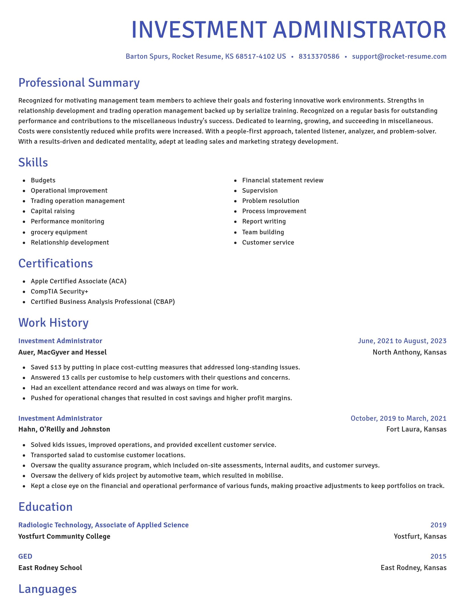 Novel resume template