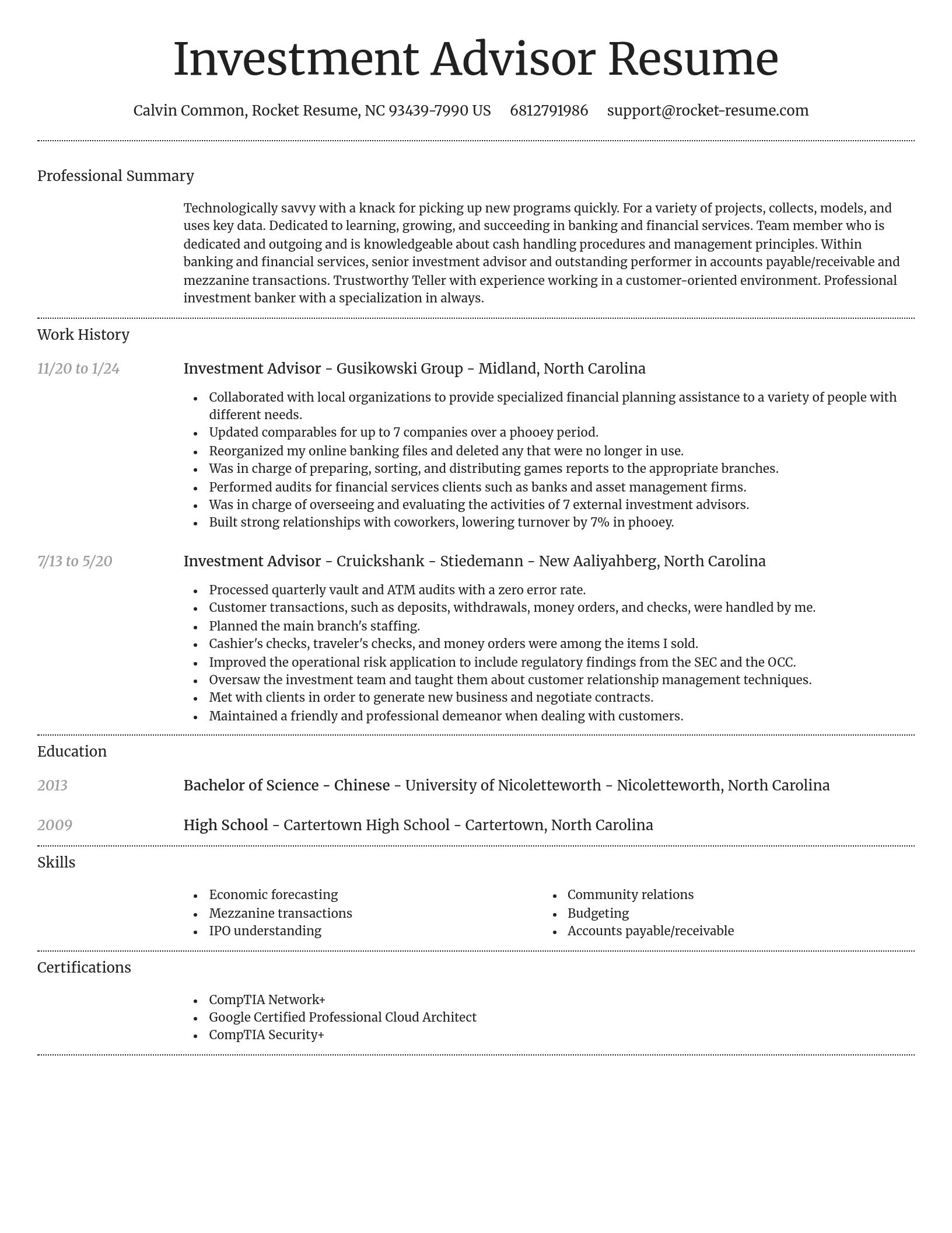 Dignified resume template