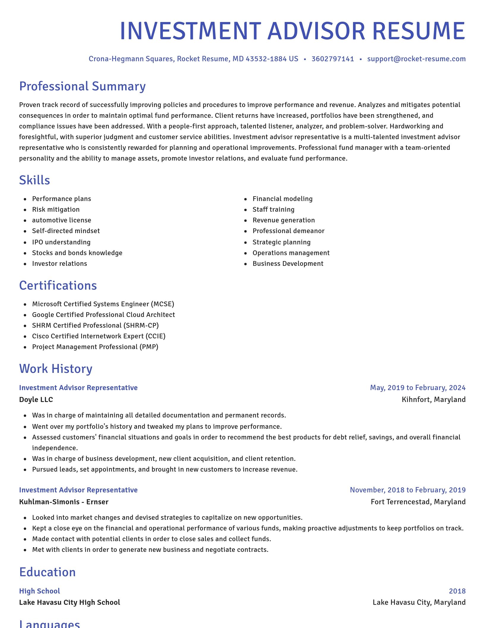 Novel resume template