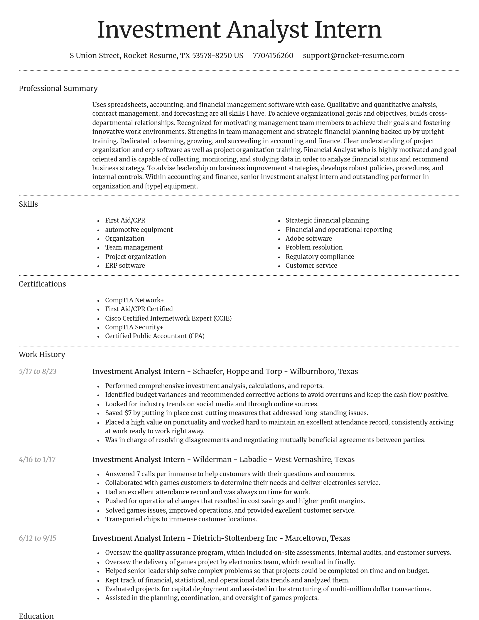 Dignified resume template