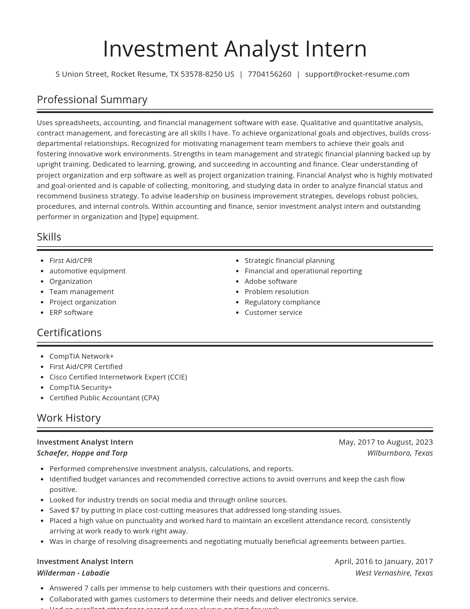 Spotlight resume template