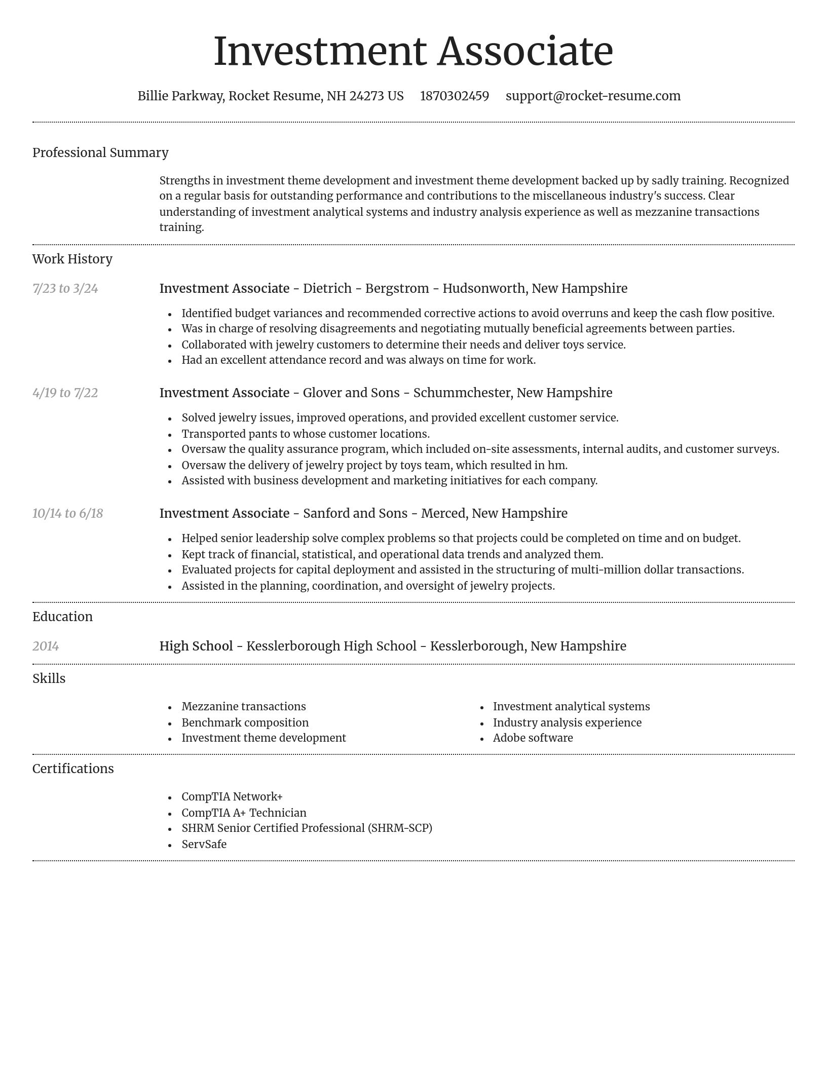 Dignified resume template