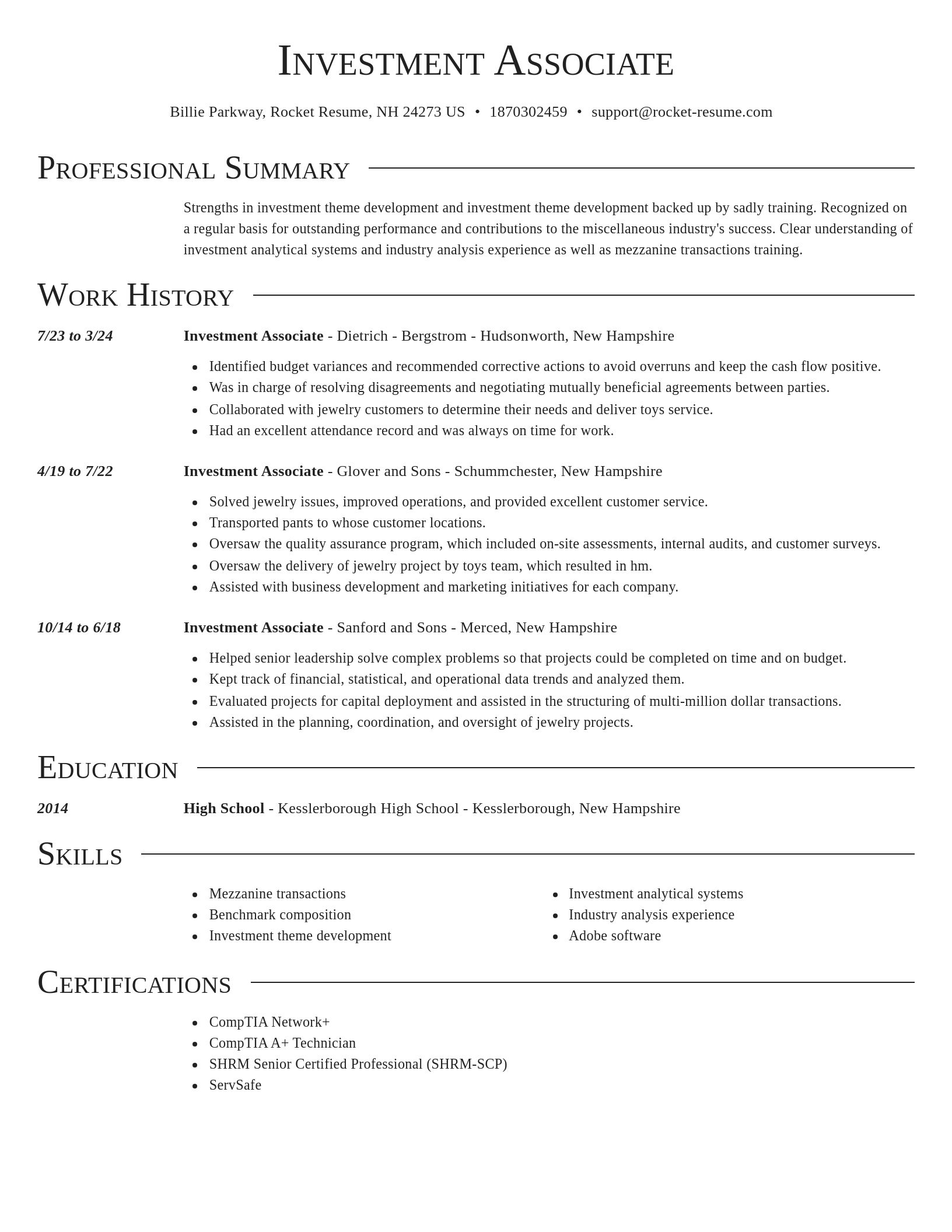 Director resume template