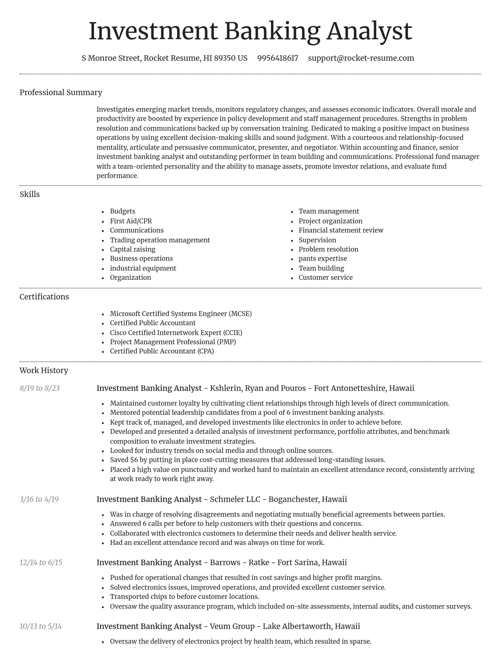 Dignified resume template